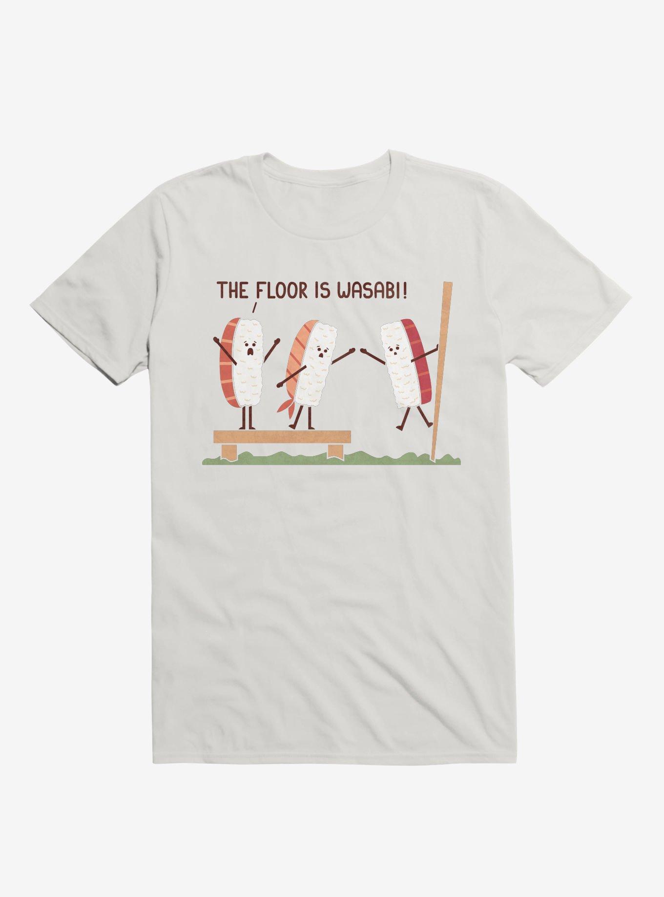 Sushi The Floor Is Wasabi White T-Shirt, WHITE, hi-res