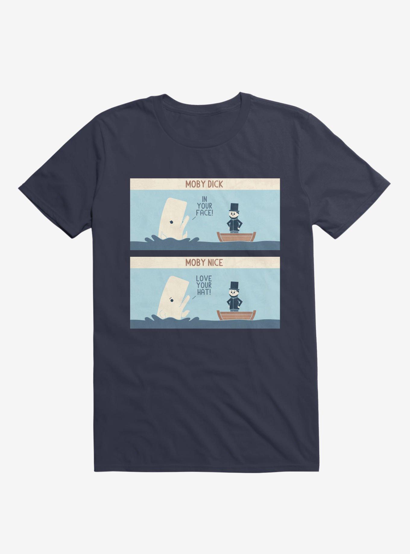 THRDLESS Moby Dick Moby Nice Navy Blue T-Shirt