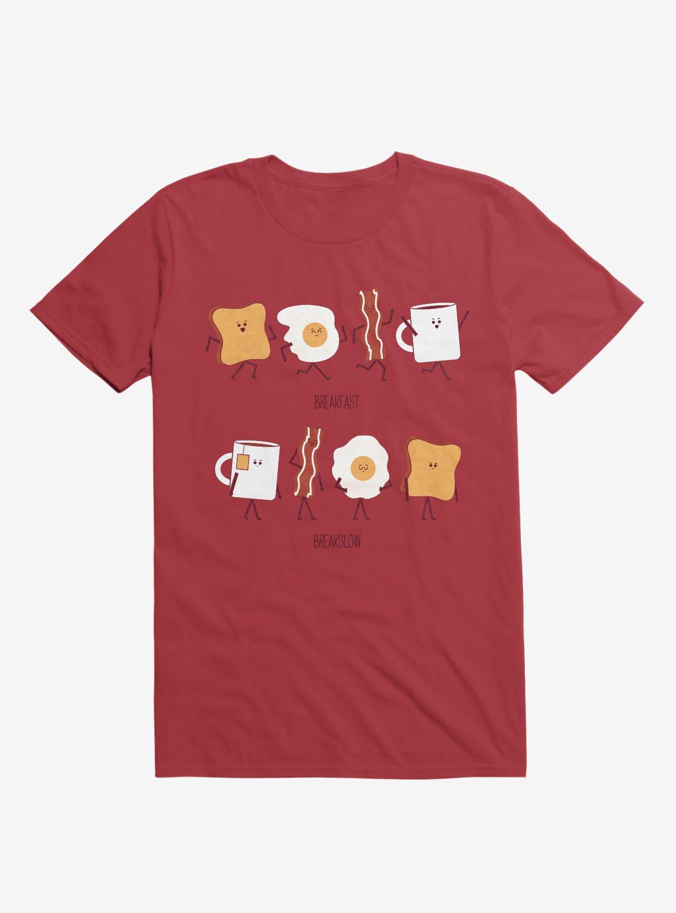 Opposites Breakfast Breakslow Red T-Shirt, RED, hi-res