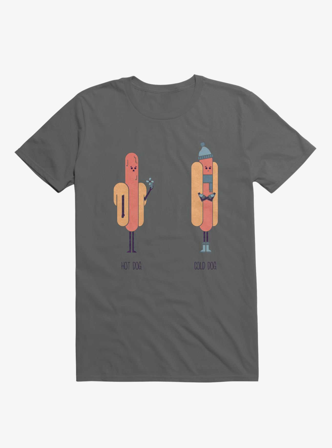 Opposites Hot Dog Cold Dog Charcoal Grey T-Shirt, , hi-res