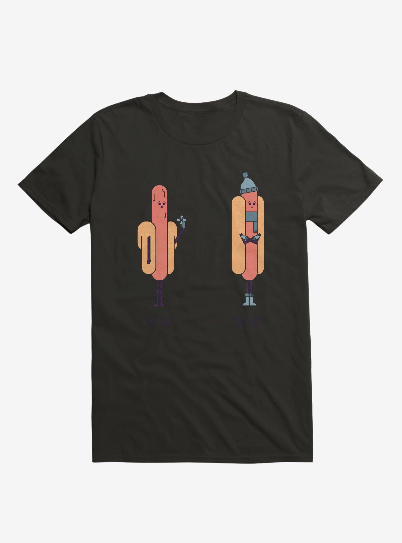 Opposites Hot Dog Cold Dog Black T-Shirt, BLACK, hi-res