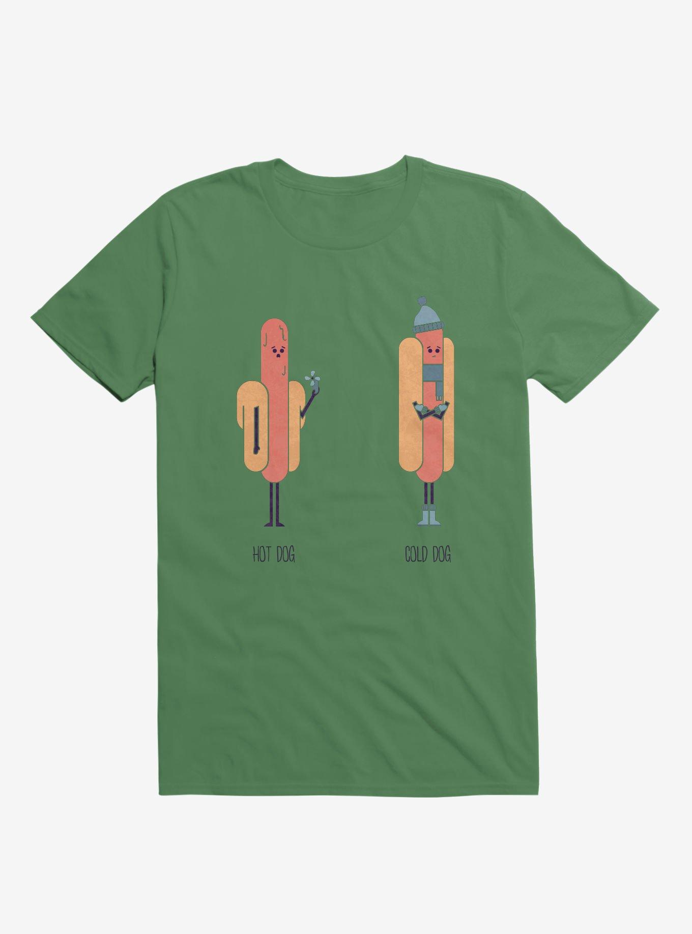 Opposites Hot Dog Cold Dog Irish Green T-Shirt, IRISH GREEN, hi-res