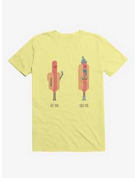 Opposites Hot Dog Cold Dog Corn Silk Yellow T-Shirt, , hi-res