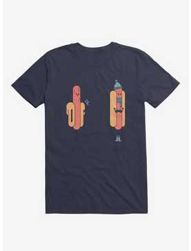 Opposites Hot Dog Cold Dog Navy Blue T-Shirt, , hi-res