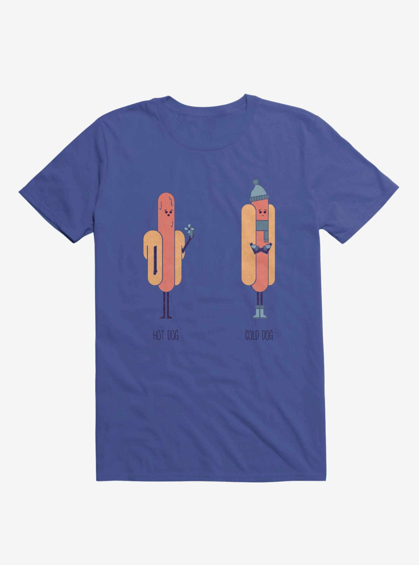 Opposites Hot Dog Cold Dog Royal Blue T-Shirt, ROYAL, hi-res