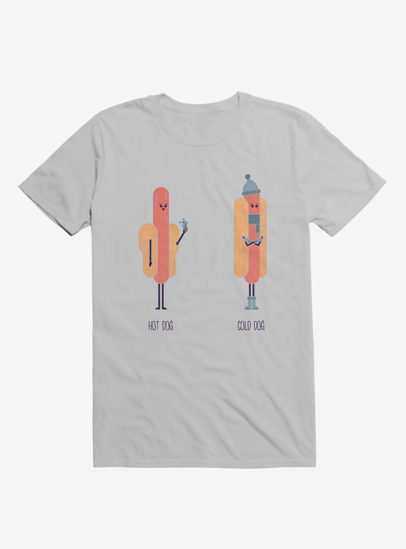 Opposites Hot Dog Cold Ice Grey T-Shirt