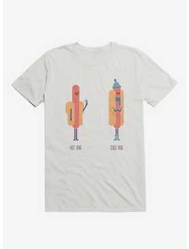 Opposites Hot Dog Cold Dog White T-Shirt, , hi-res