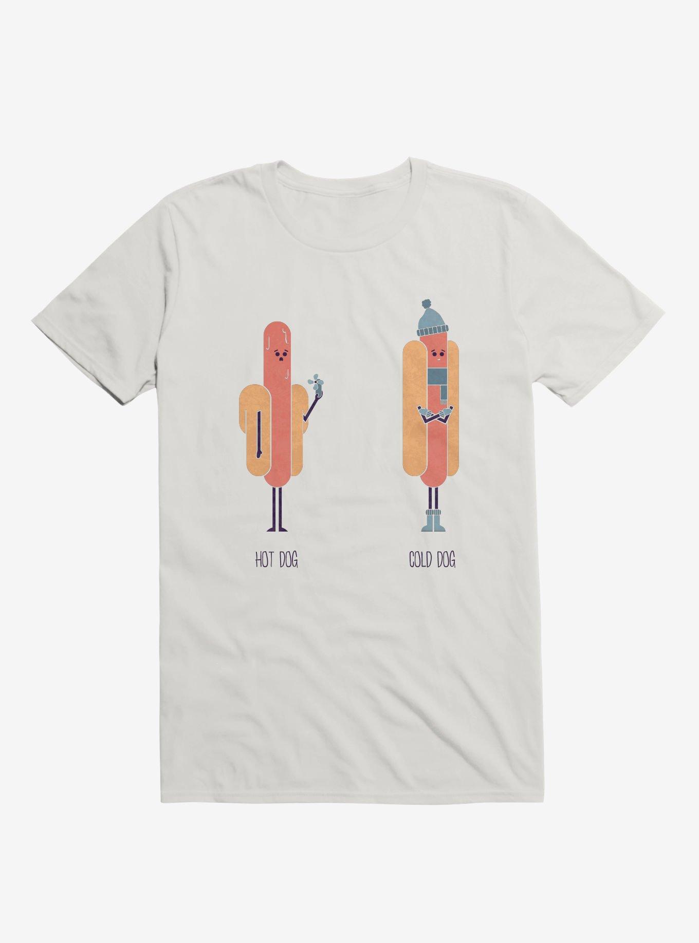 Opposites Hot Dog Cold Dog White T-Shirt, , hi-res
