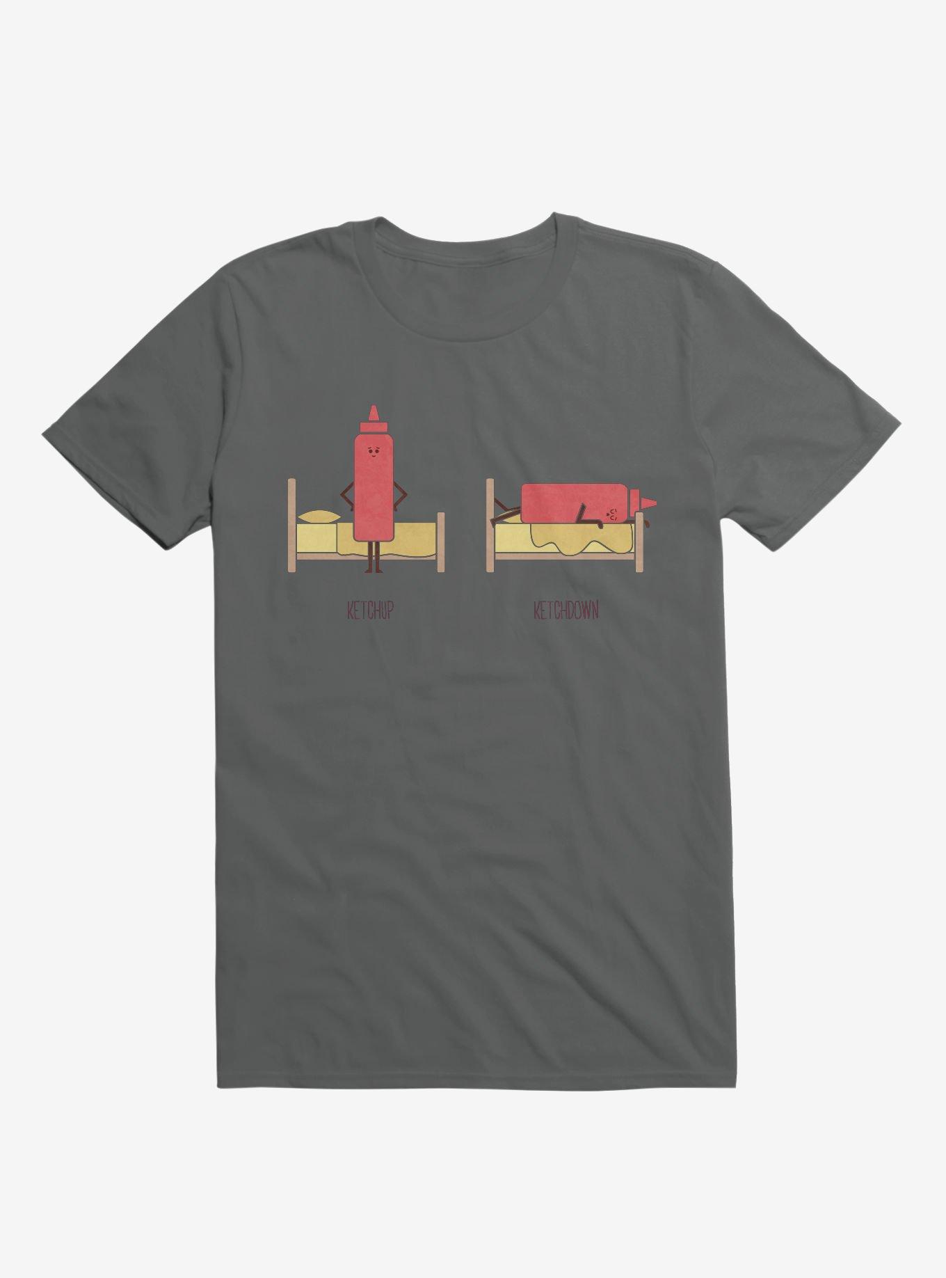 Opposites Ketchup Ketchdown Charcoal Grey T-Shirt, CHARCOAL, hi-res
