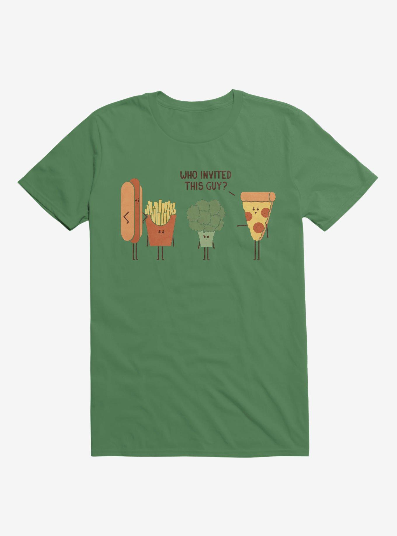 THRDLESS Broccoli Junk Food Party Crasher Irish Green T-Shirt