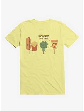 Broccoli Junk Food Party Crasher Corn Silk Yellow T-Shirt, , hi-res