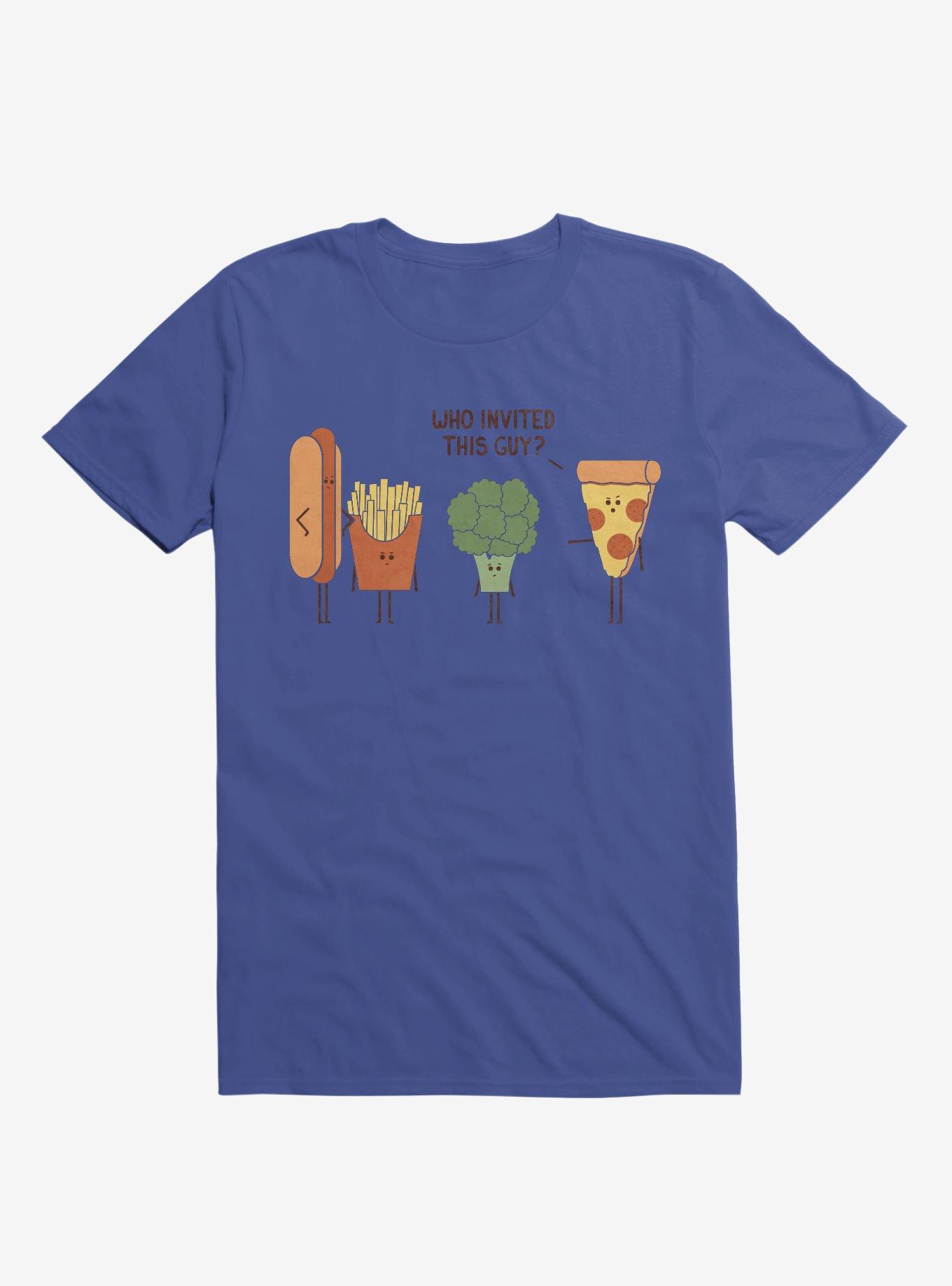 Broccoli Junk Food Party Crasher Royal Blue T-Shirt, , hi-res