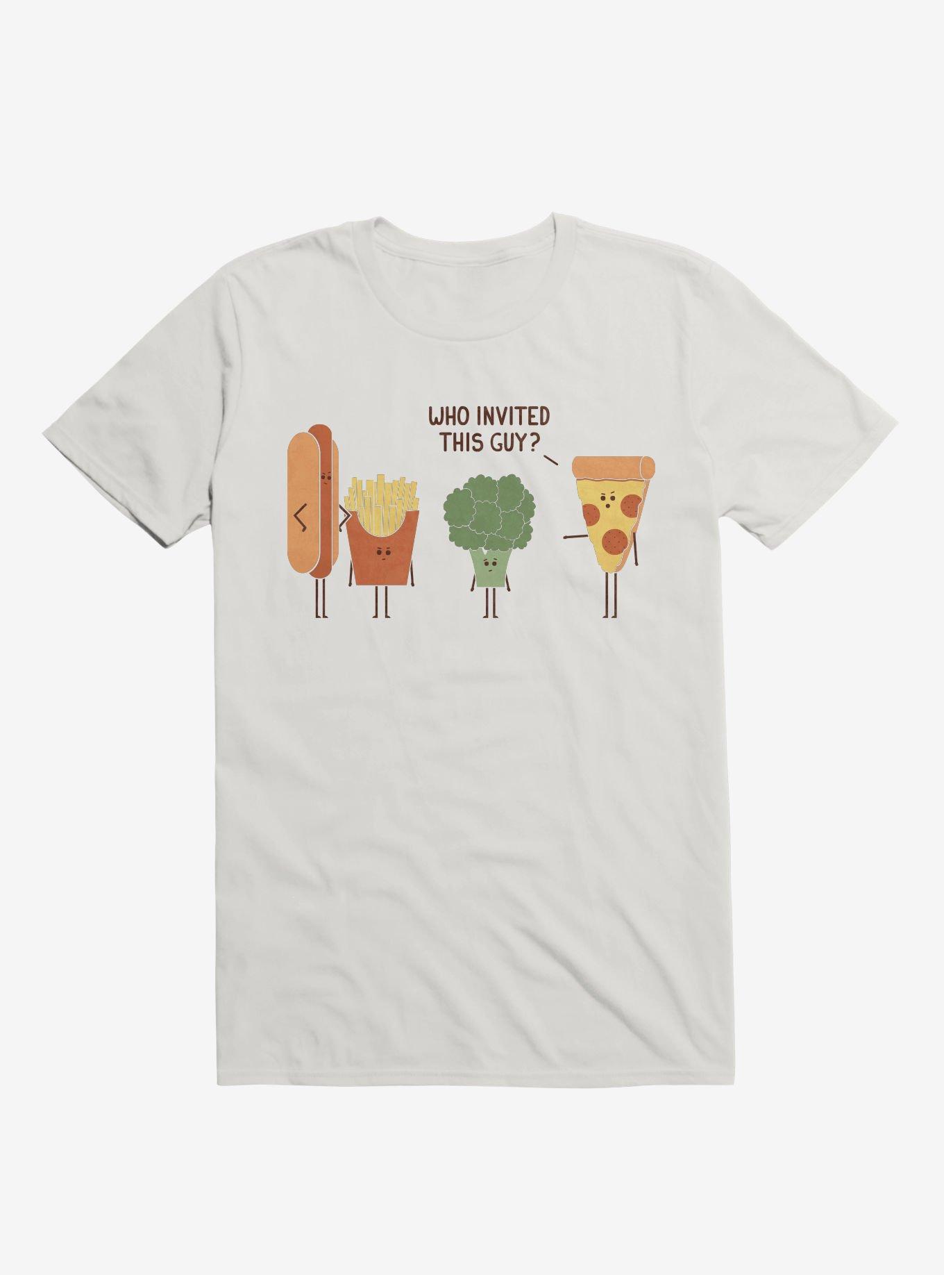 Broccoli Junk Food Party Crasher White T-Shirt, , hi-res