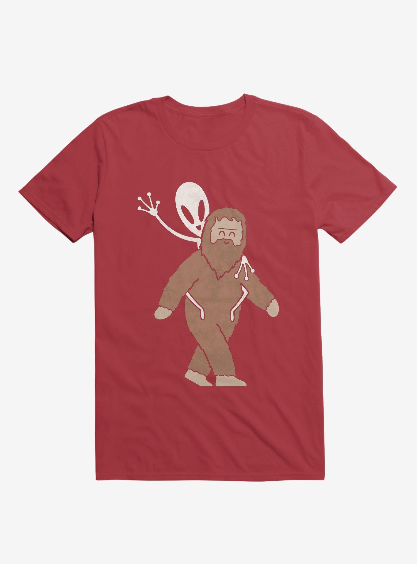 Alien And Sasquatch Piggyback T-Shirt