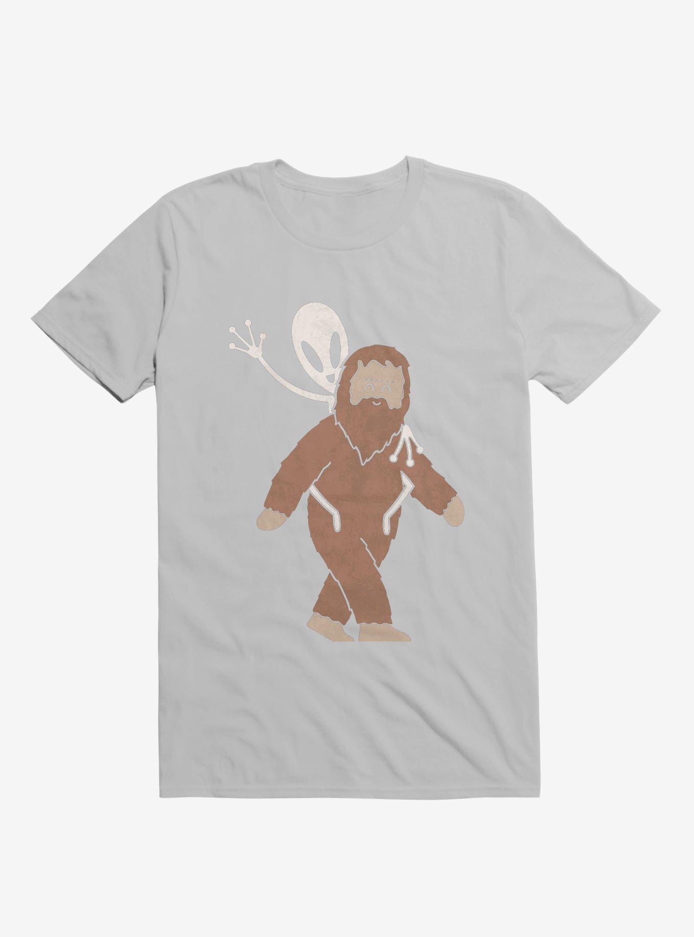 THRDLESS Alien And Sasquatch Piggyback Ice Grey T-Shirt