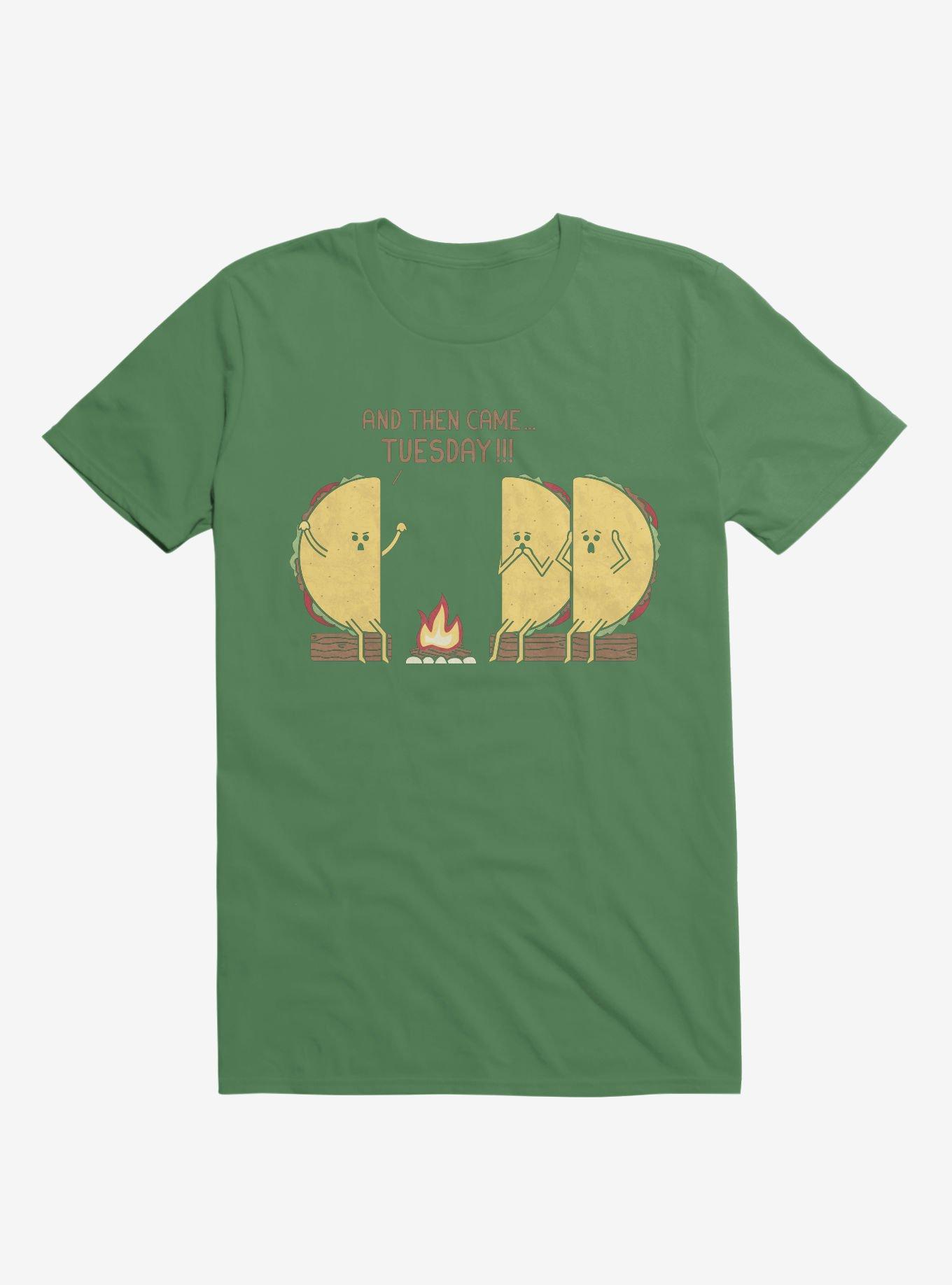 And Then Came... Tuesday!!! Taco Campfire Story Irish Green T-Shirt, , hi-res