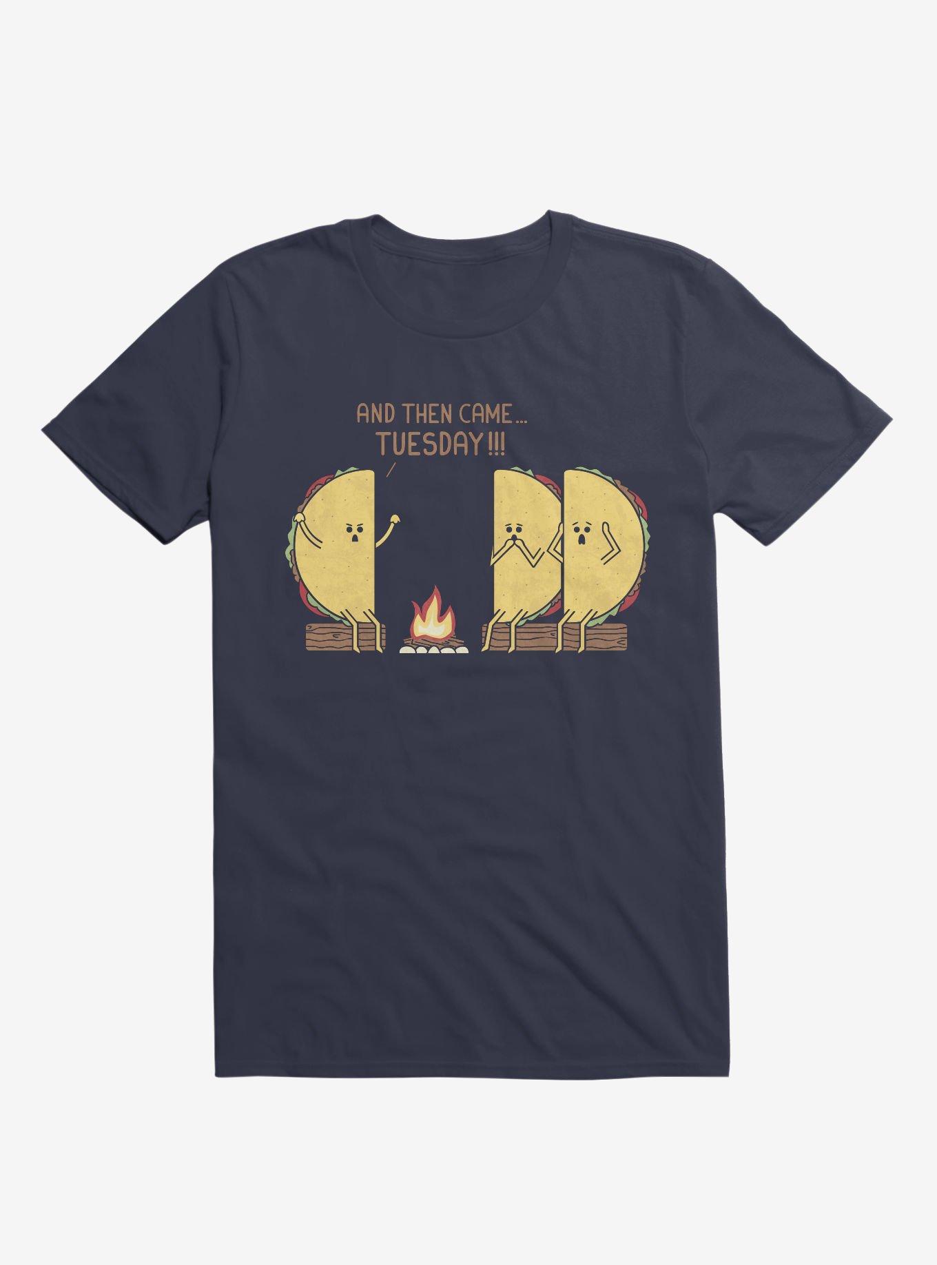 And Then Came... Tuesday!!! Taco Campfire Story Navy Blue T-Shirt, NAVY, hi-res