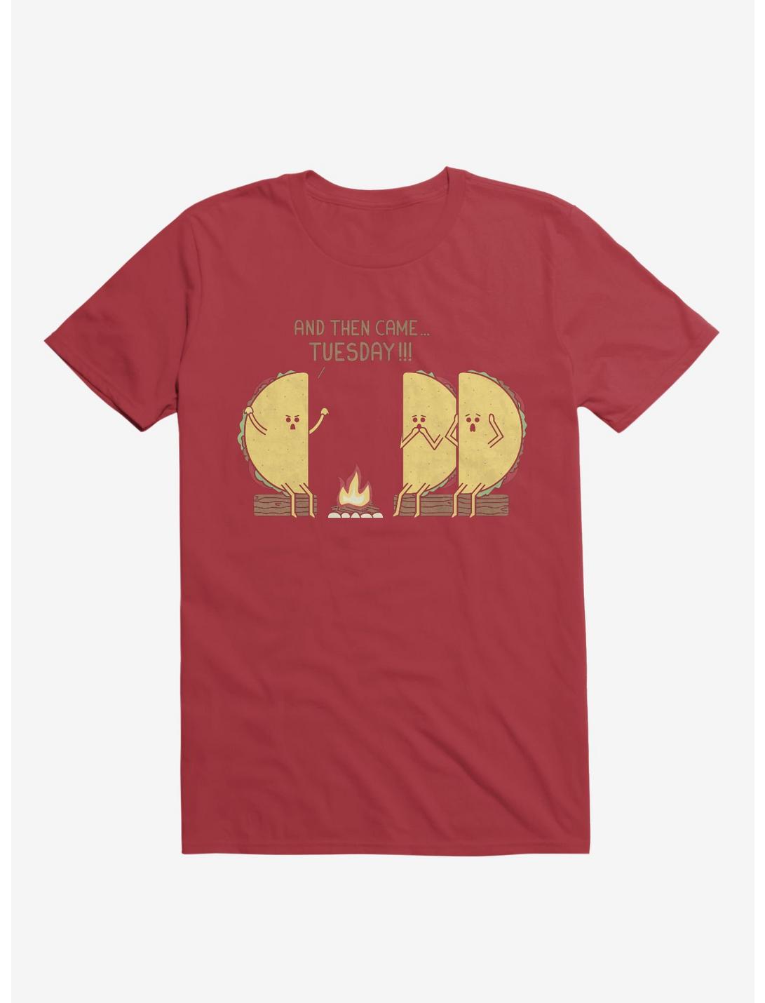 And Then Came... Tuesday!!! Taco Campfire Story Red T-Shirt, RED, hi-res