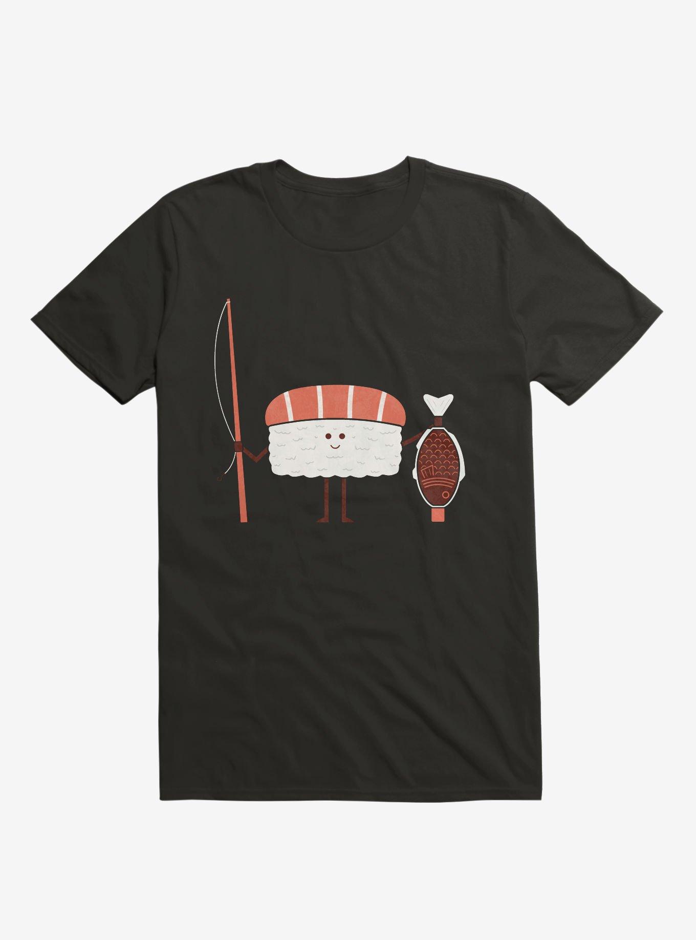 Sushi Catch Of The Day Black T-Shirt, BLACK, hi-res