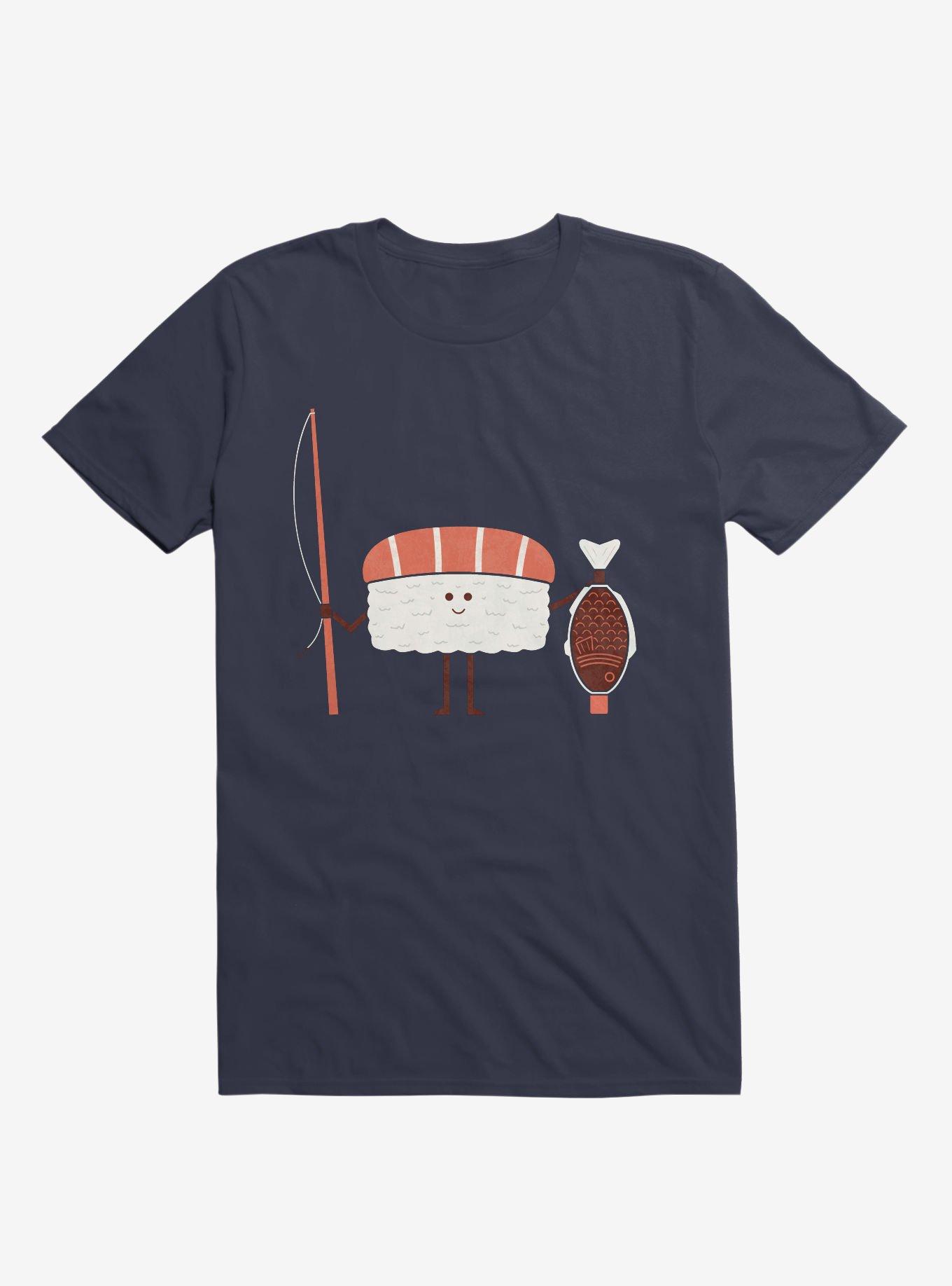 Sushi Catch Of The Day Navy Blue T-Shirt