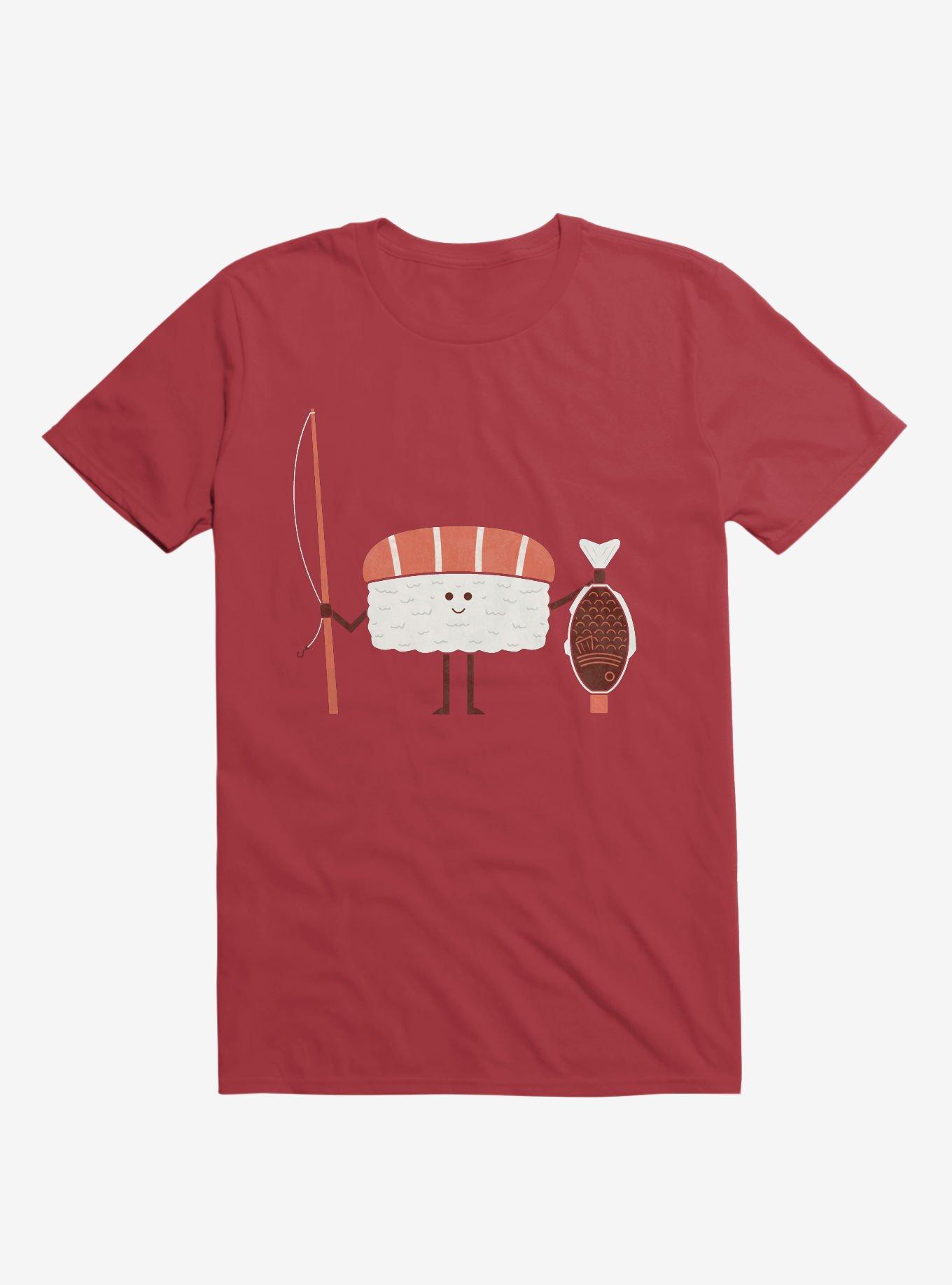 Sushi Catch Of The Day Red T-Shirt, RED, hi-res