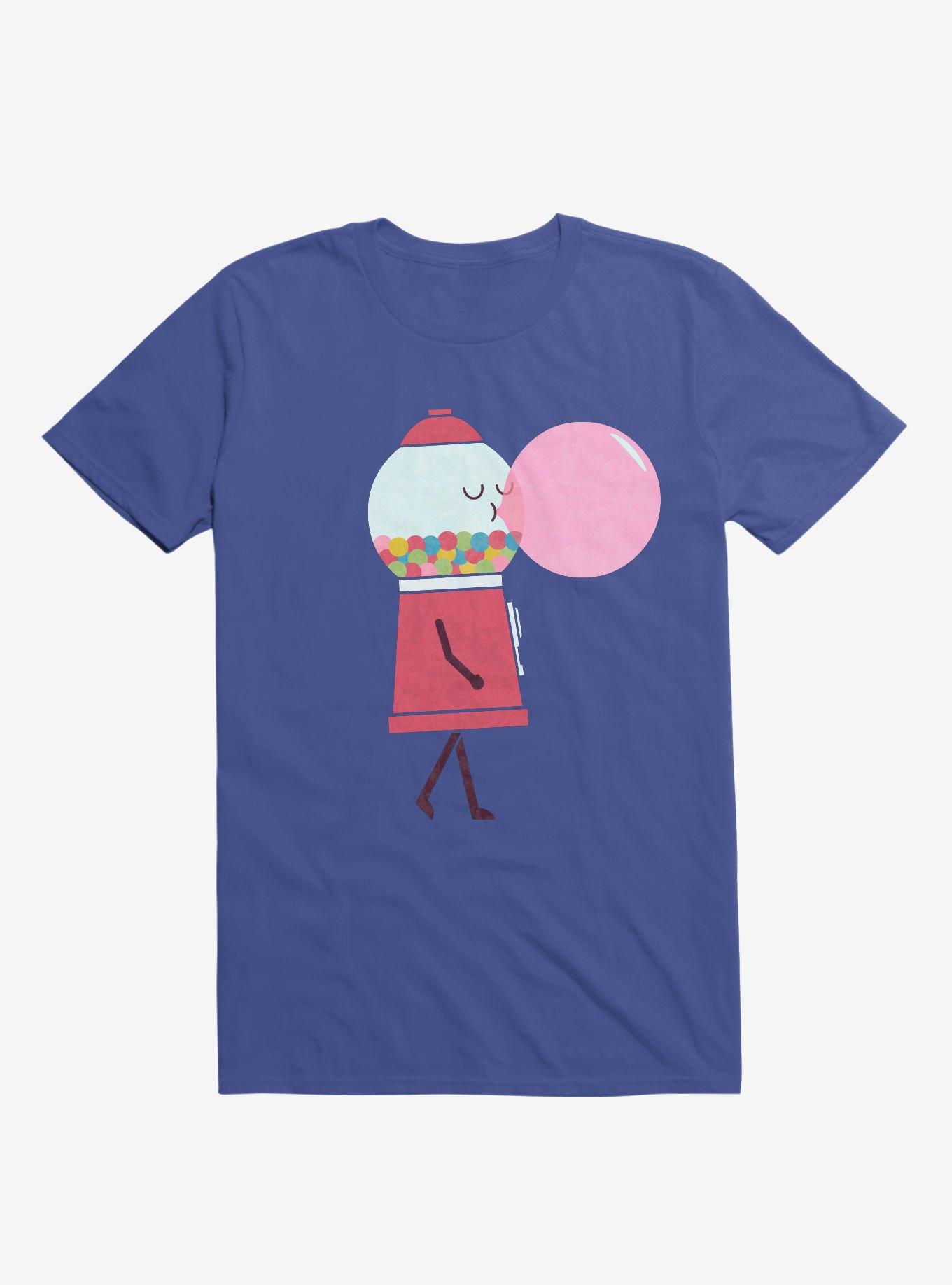 Bubblegum Blowing A Bubble Royal Blue T-Shirt, , hi-res