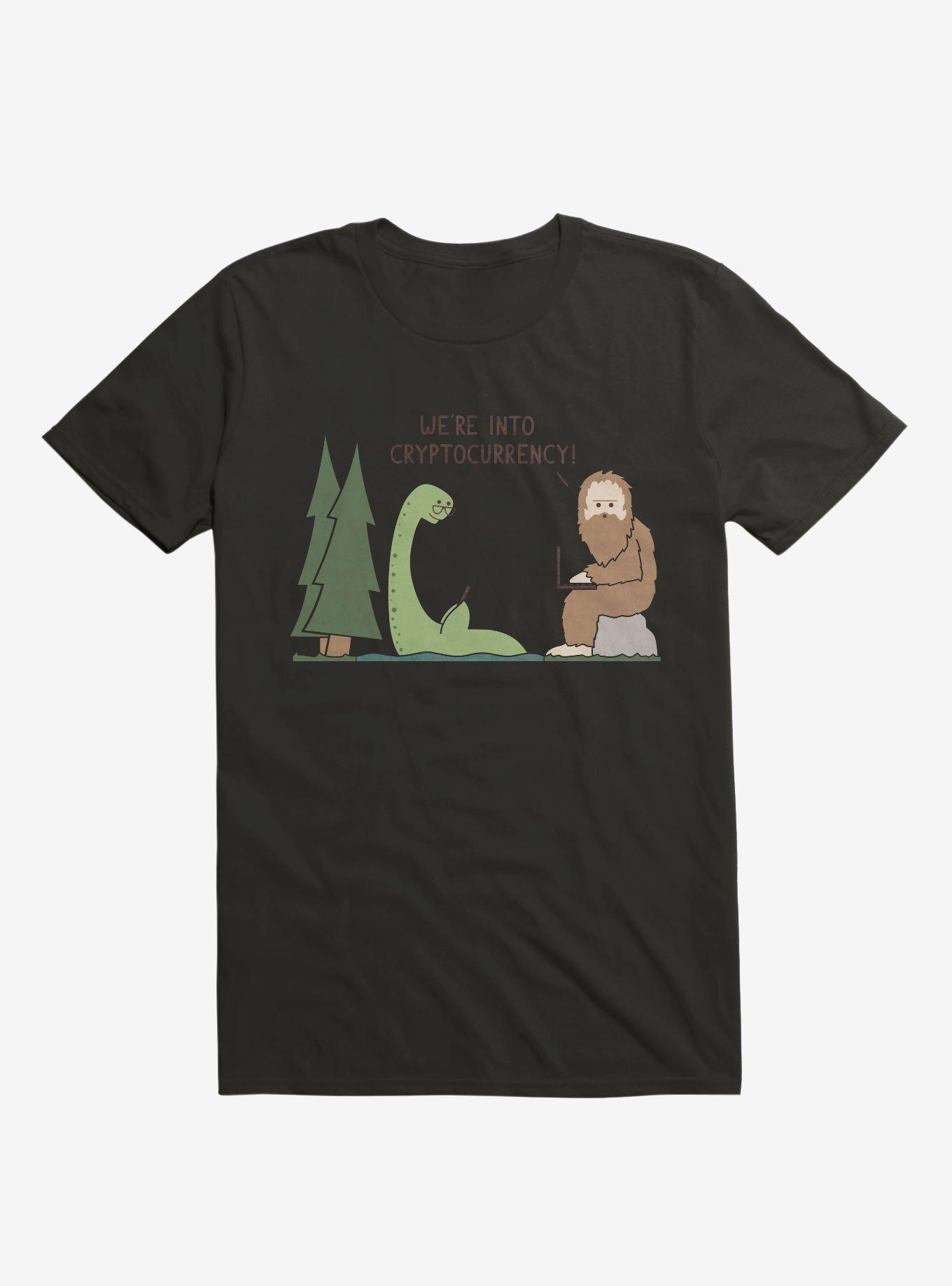 We're Into Cryptocurrency! Mythical Creatures Black T-Shirt, BLACK, hi-res