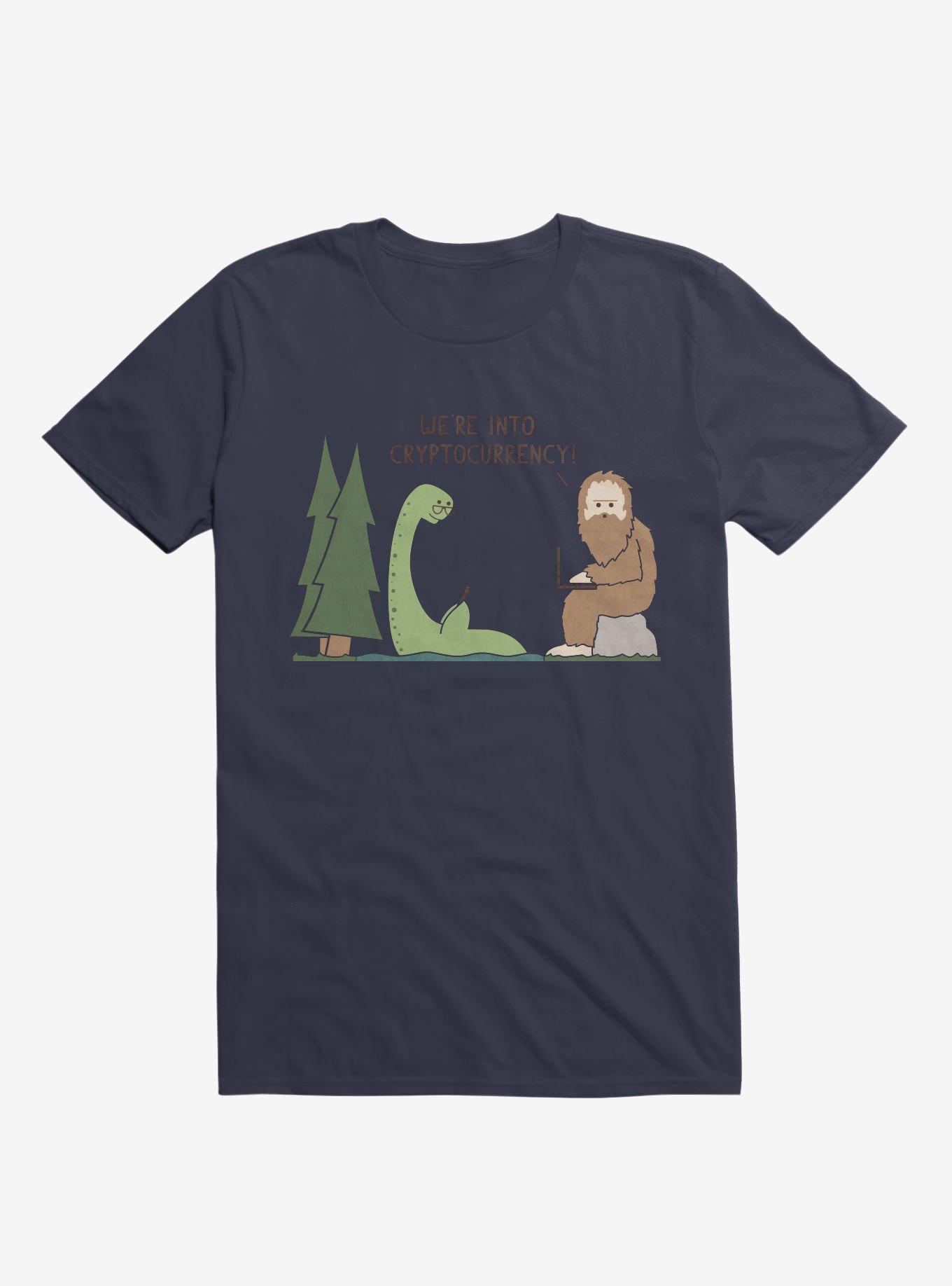 We're Into Cryptocurrency! Mythical Creatures Navy Blue T-Shirt, NAVY, hi-res