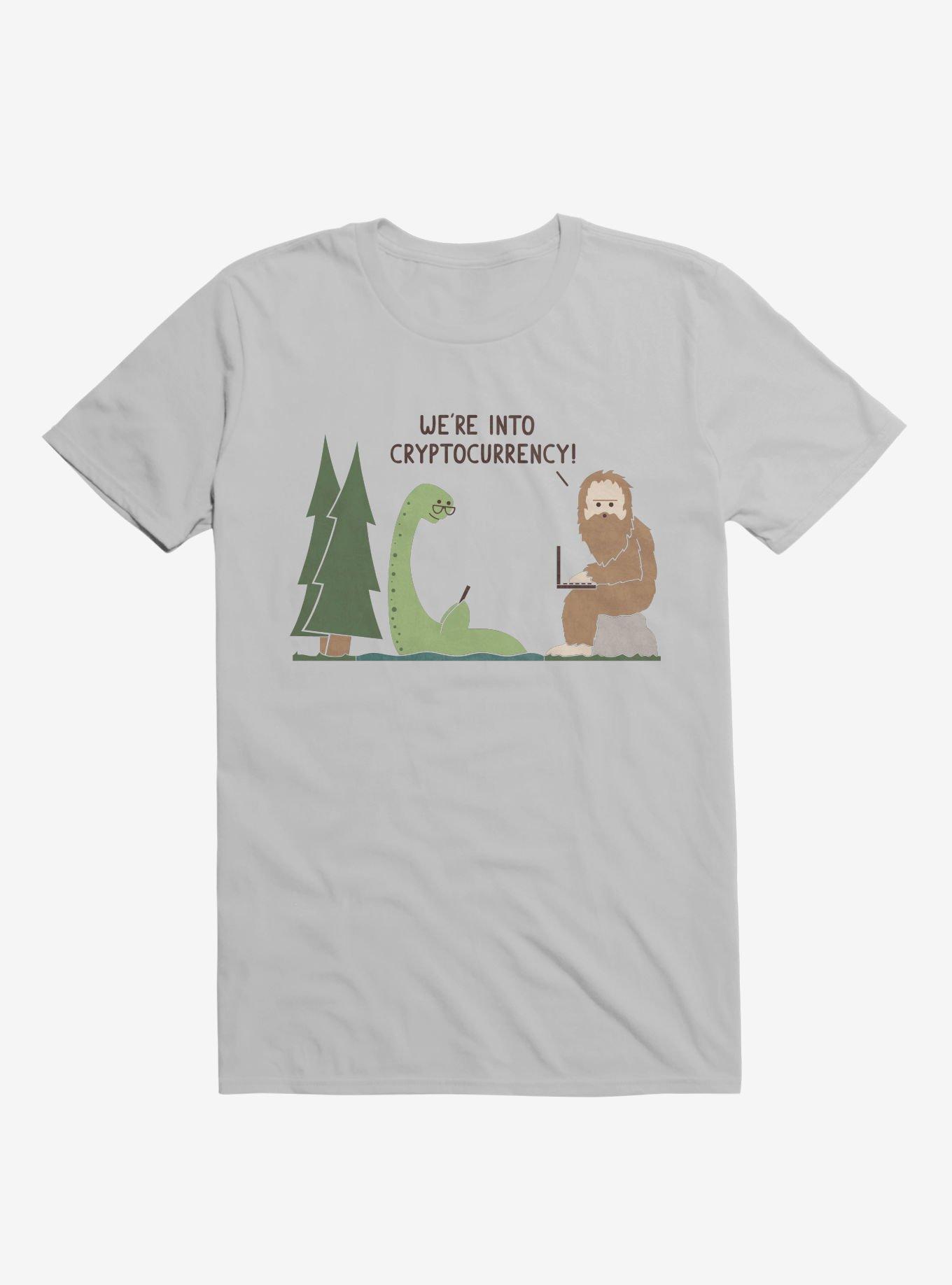 We're Into Cryptocurrency! Mythical Creatures Ice Grey T-Shirt