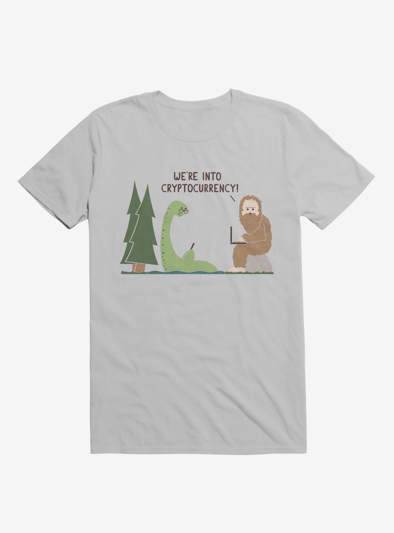 We're Into Cryptocurrency! Mythical Creatures Ice Grey T-Shirt, ICE GREY, hi-res
