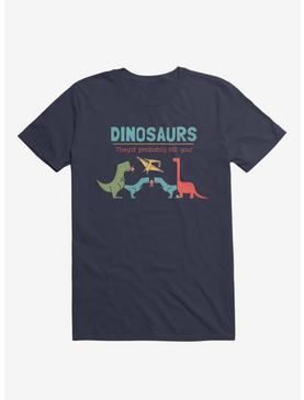 Fact Dinosaurs They'd Probably Kill You! Navy Blue T-Shirt, , hi-res