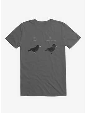 Know Your Birds A Crow Or Biker Bird Charcoal Grey T-Shirt, , hi-res