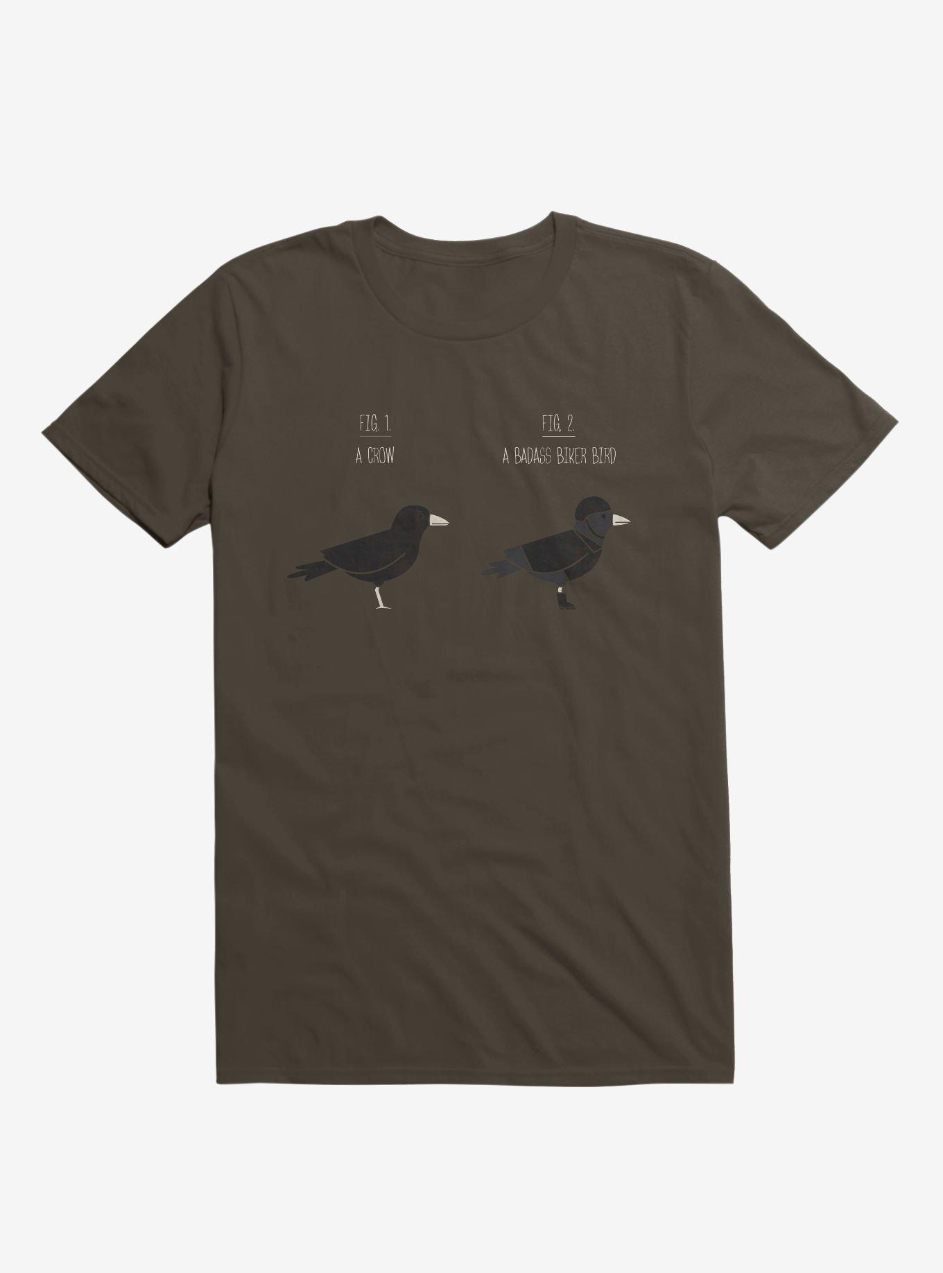 Know Your Birds A Crow Or Biker Bird Brown T-Shirt, , hi-res