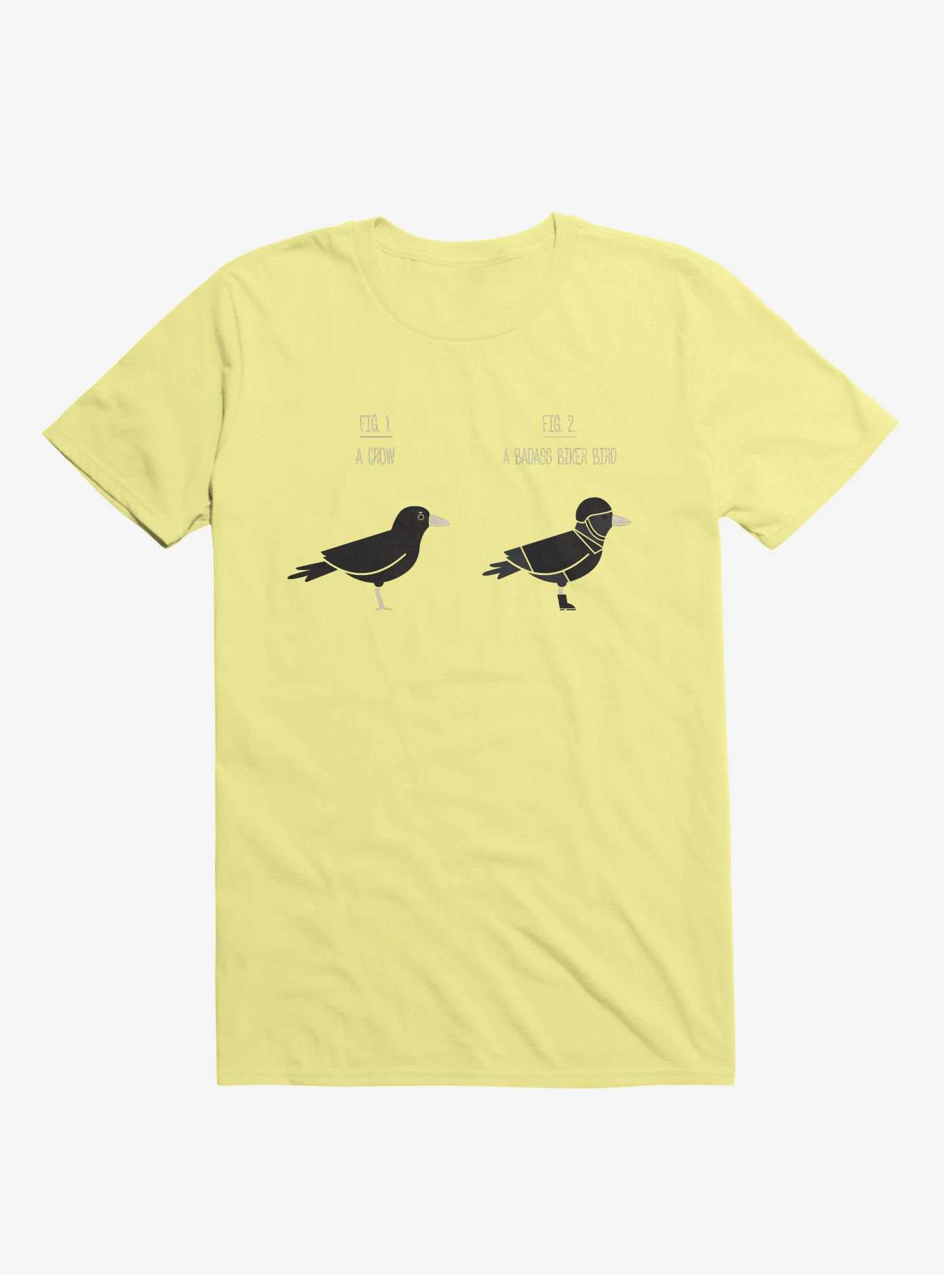 Know Your Birds A Crow Or Biker Bird Corn Silk Yellow T-Shirt, , hi-res