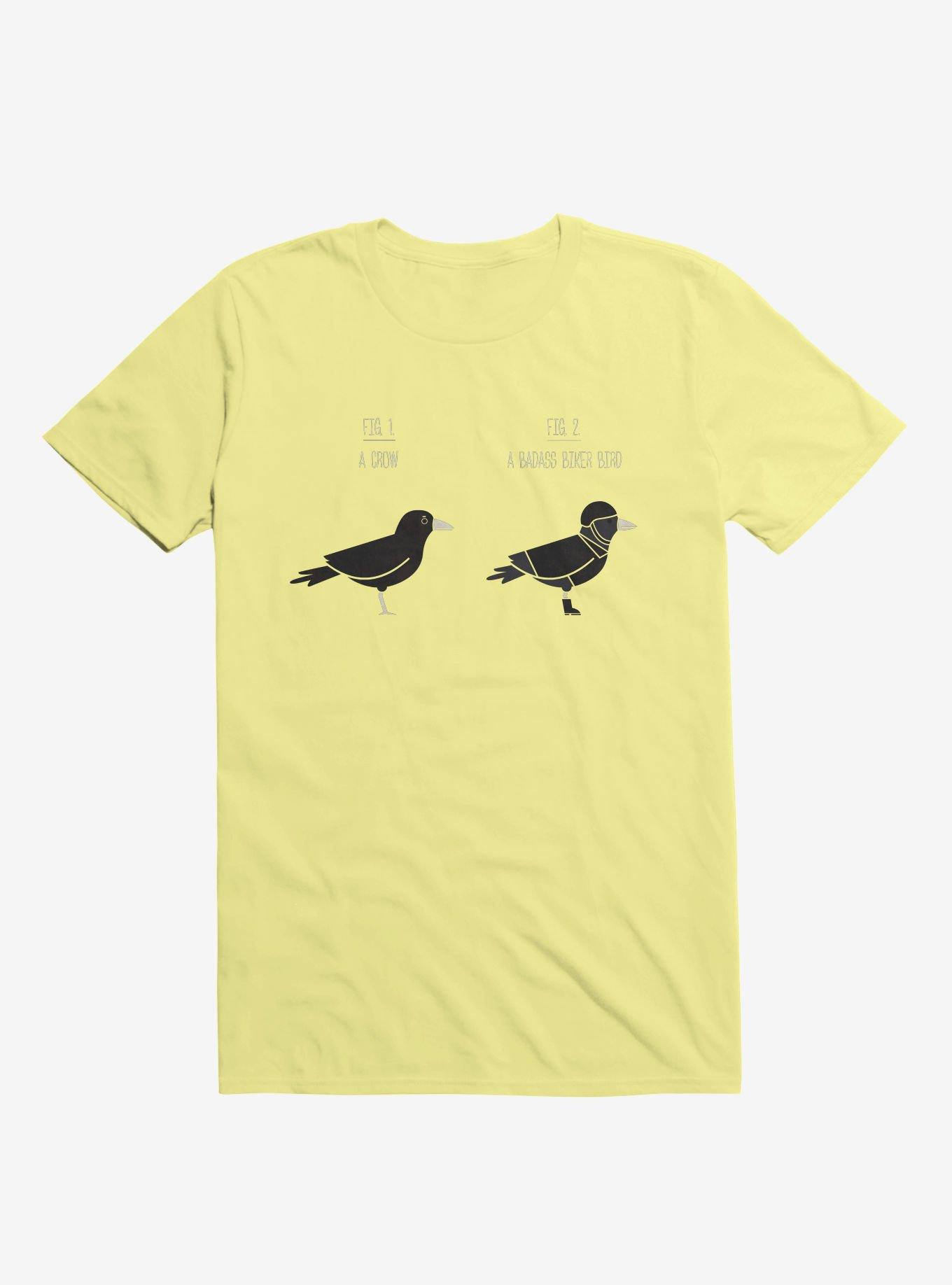 Know Your Birds A Crow Or Biker Bird Corn Silk Yellow T-Shirt, , hi-res