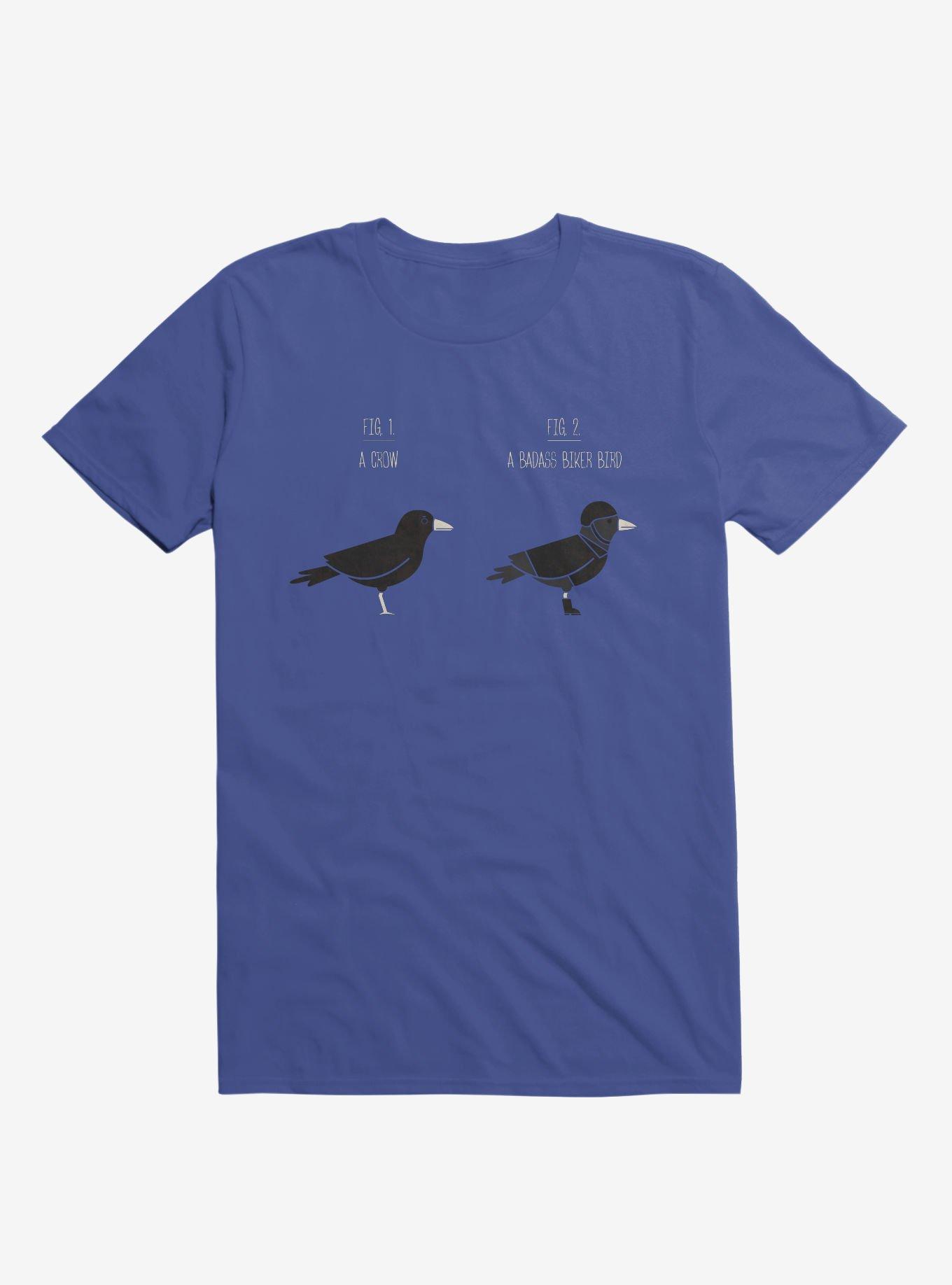 Know Your Birds A Crow Or Biker Bird Royal Blue T-Shirt, ROYAL, hi-res