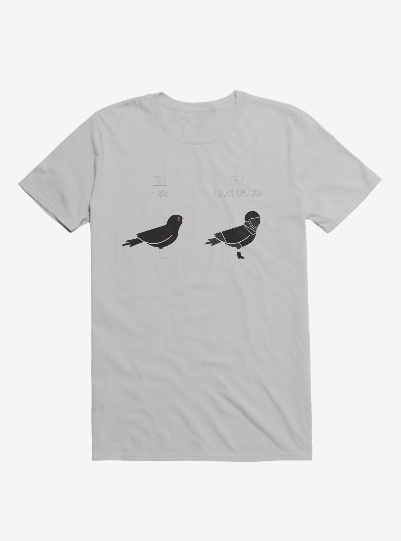 Know Your Birds A Crow Or Biker Bird Ice Grey T-Shirt, , hi-res