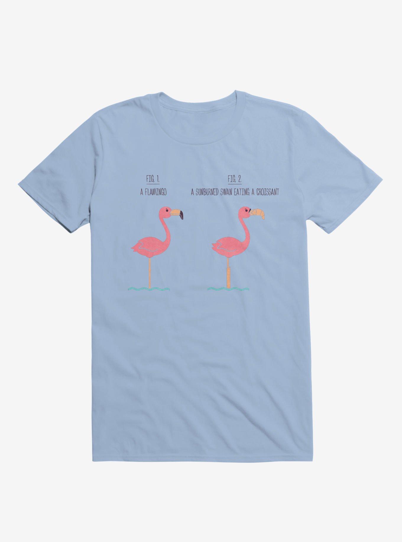 Know Your Birds A Flamingo Or Sunburned Swan Light Blue T-Shirt, LIGHT BLUE, hi-res