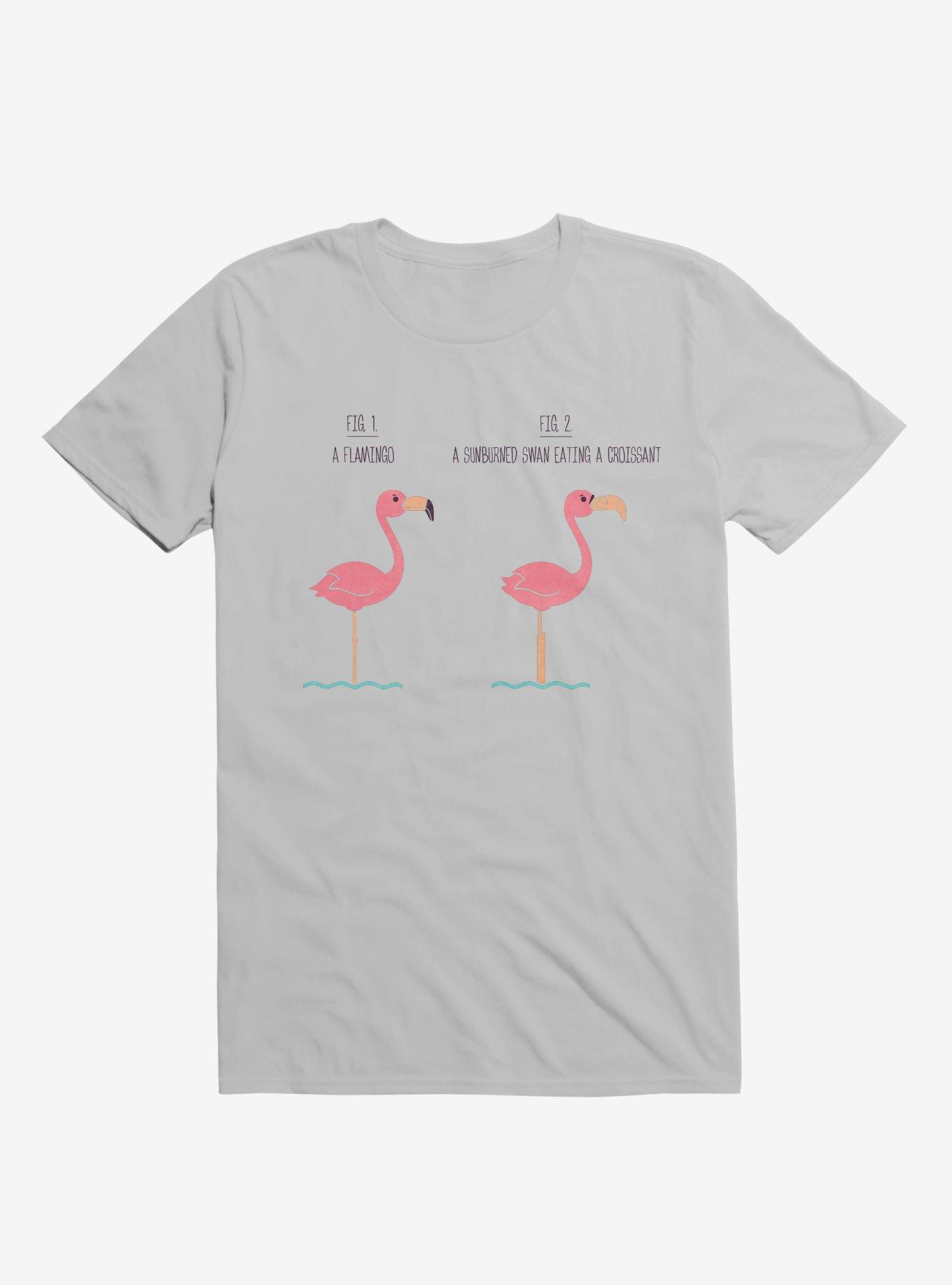 Know Your Birds A Flamingo Or Sunburned Swan Ice Grey T-Shirt, ICE GREY, hi-res