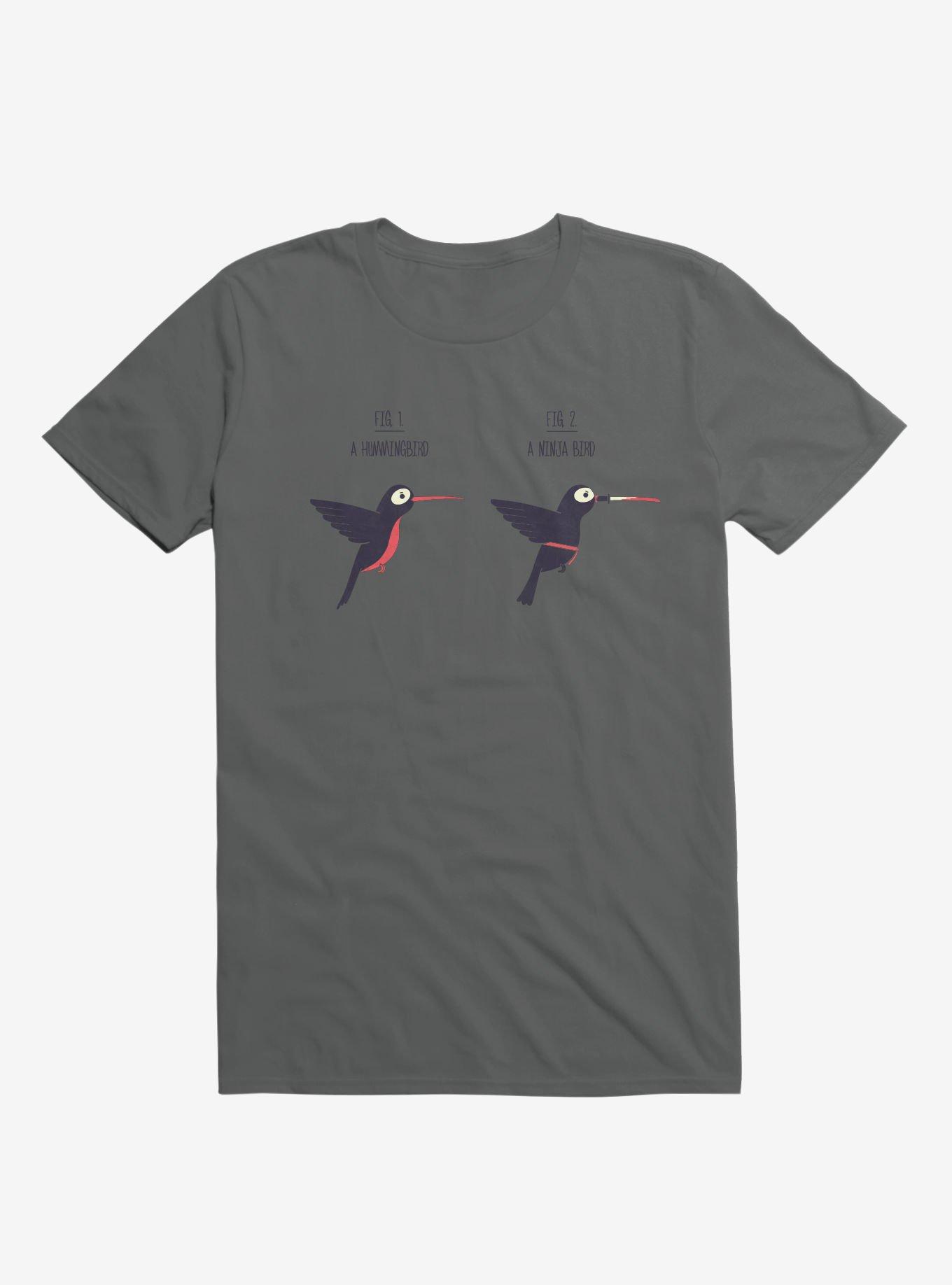 Know Your Birds A Hummingbird Or Ninja Bird Charcoal Grey T-Shirt, , hi-res