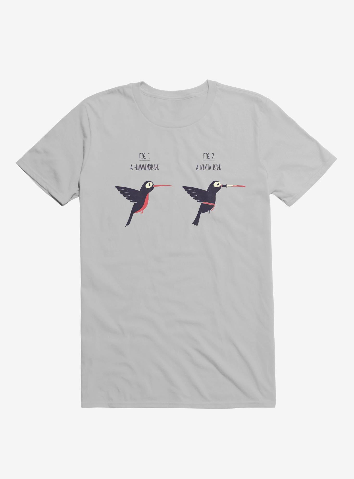 Know Your Birds A Hummingbird Or Ninja Bird Ice Grey T-Shirt