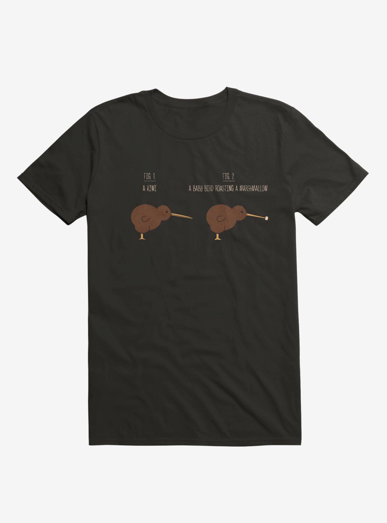 Know Your Birds A Kiwi Or Bird Roasting Marshmallow Black T-Shirt, , hi-res