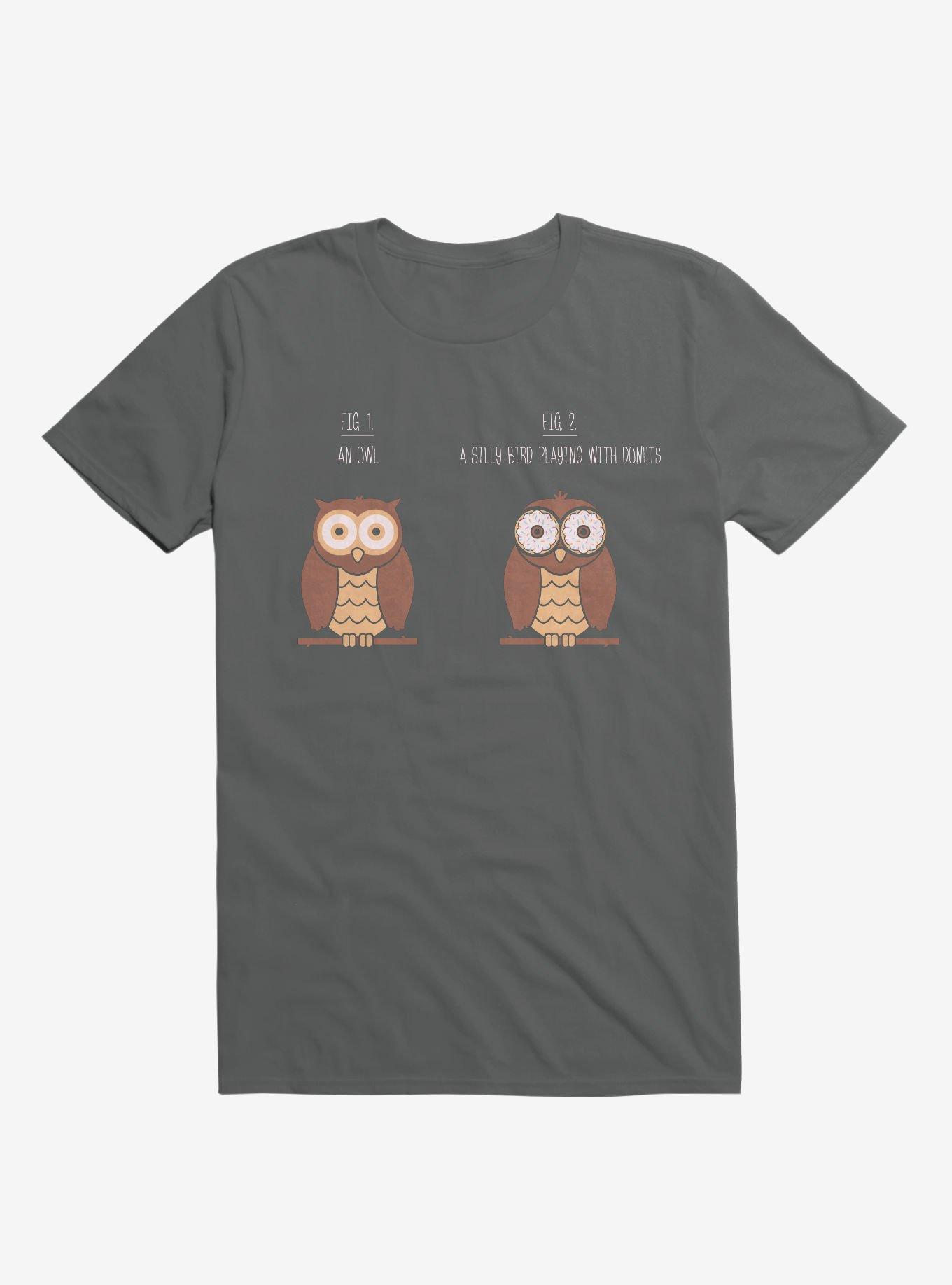 Know Your Birds An Owl Or Donut Eye Bird Charcoal Grey T-Shirt, CHARCOAL, hi-res