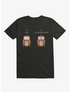 Know Your Birds An Owl Or Donut Eye Bird Black T-Shirt, , hi-res