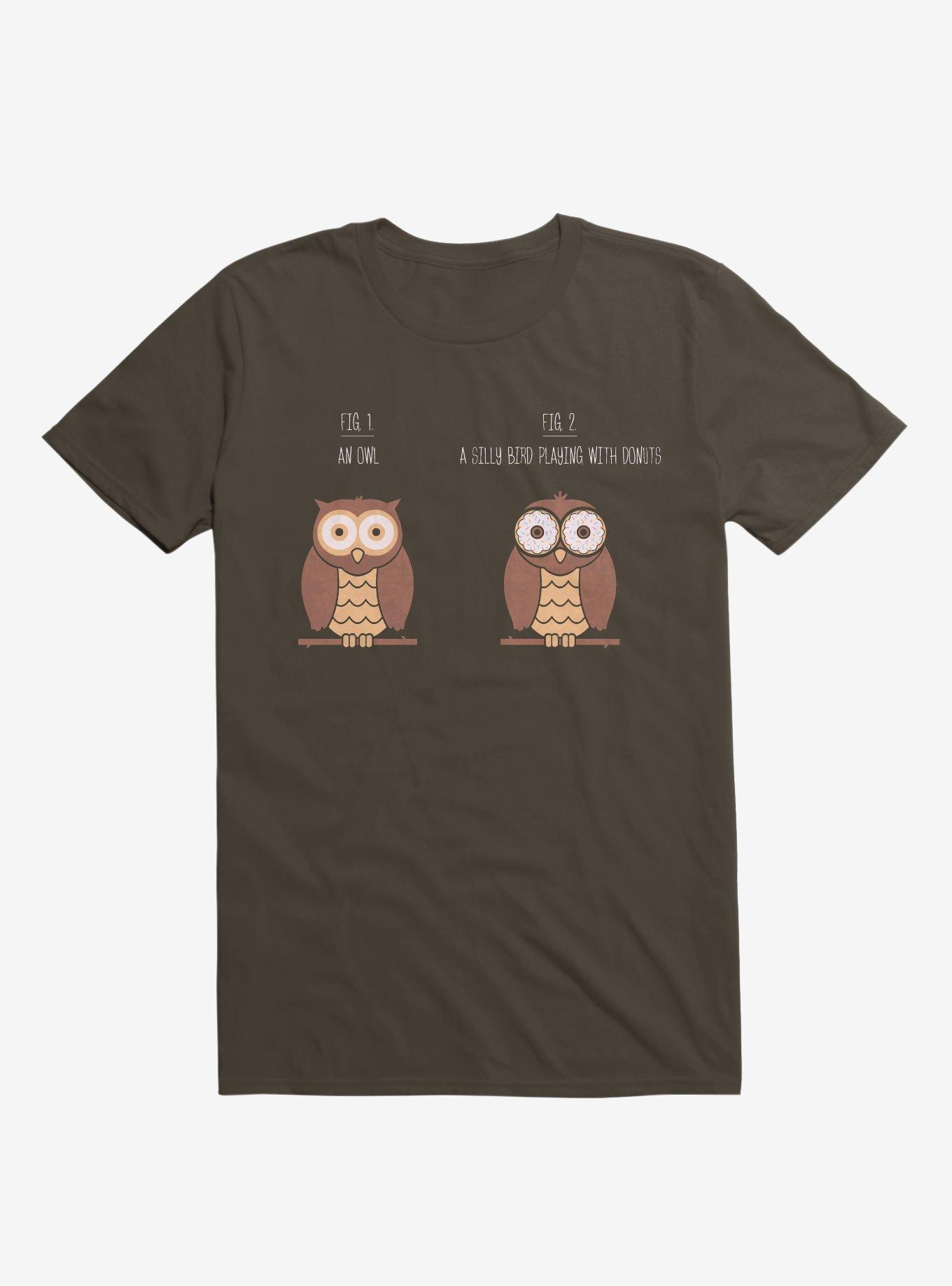 Know Your Birds An Owl Or Donut Eye Bird Brown T-Shirt, BROWN, hi-res