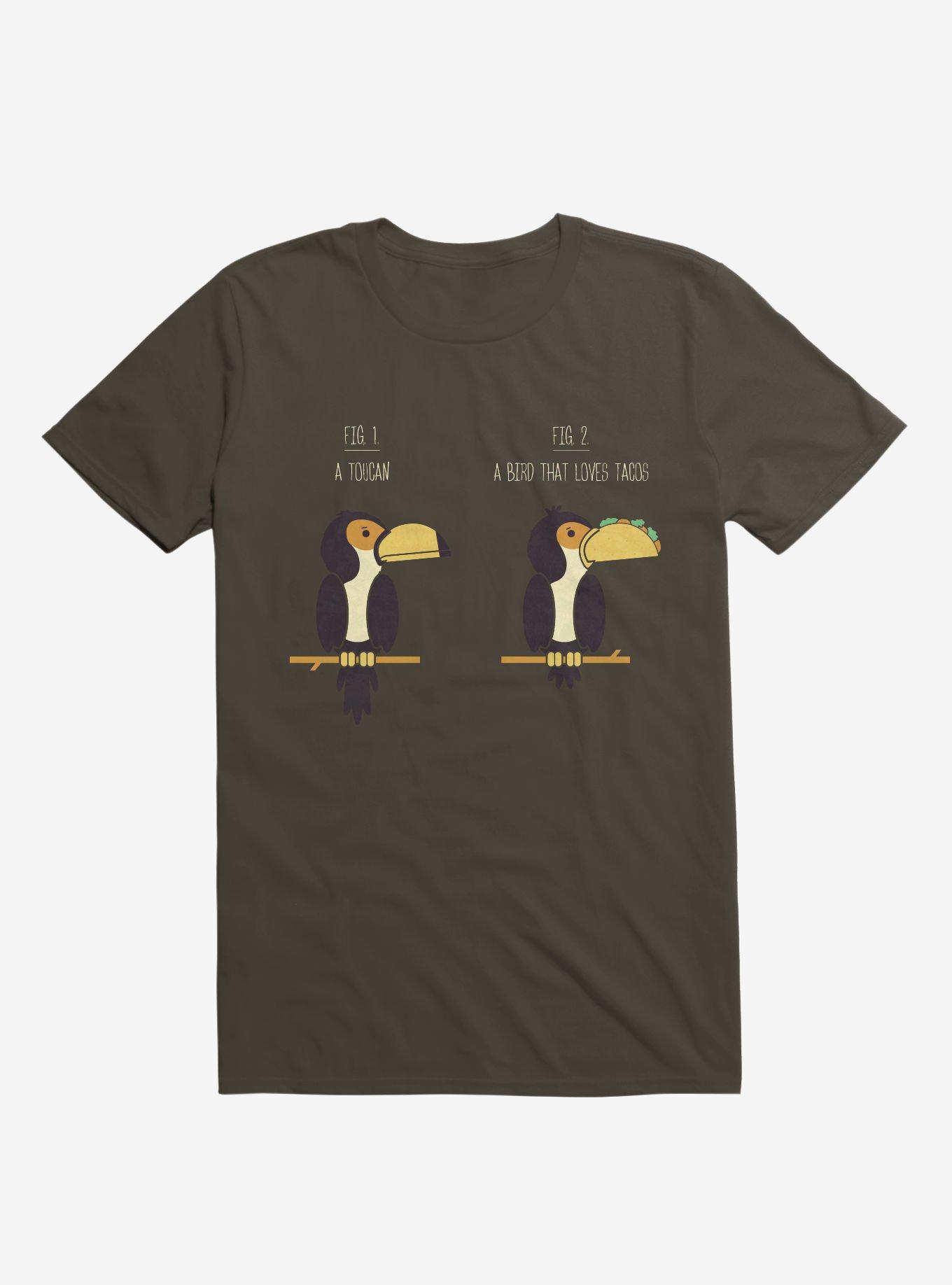 Know Your Birds A Toucan Or Bird With Taco Brown T-Shirt, BROWN, hi-res