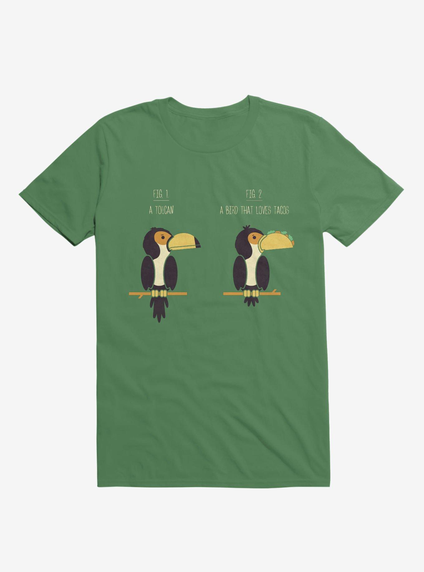 Know Your Birds A Toucan Or Bird With Taco Irish Green T-Shirt, IRISH GREEN, hi-res