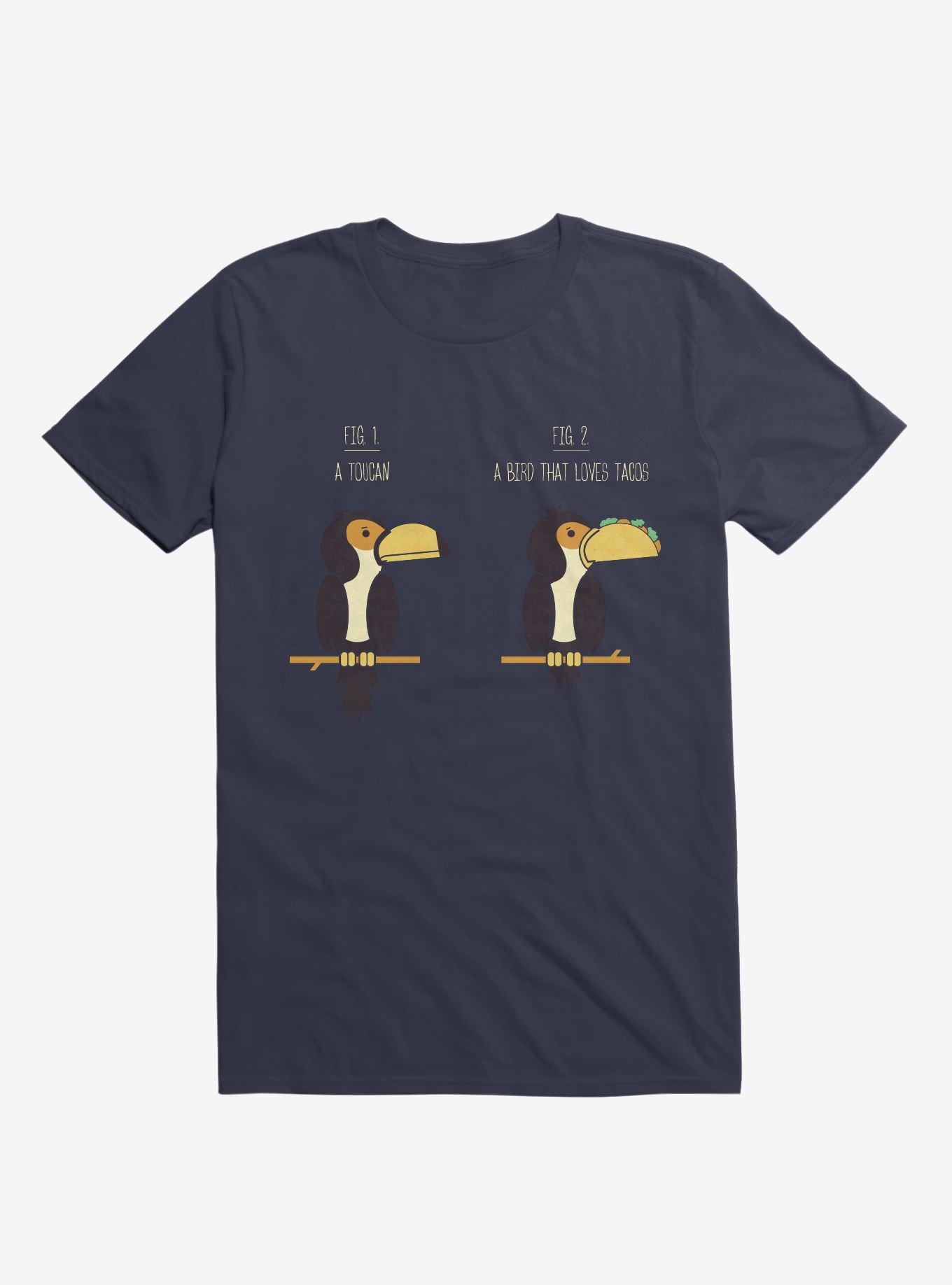Know Your Birds A Toucan Or Bird With Taco Navy Blue T-Shirt, NAVY, hi-res