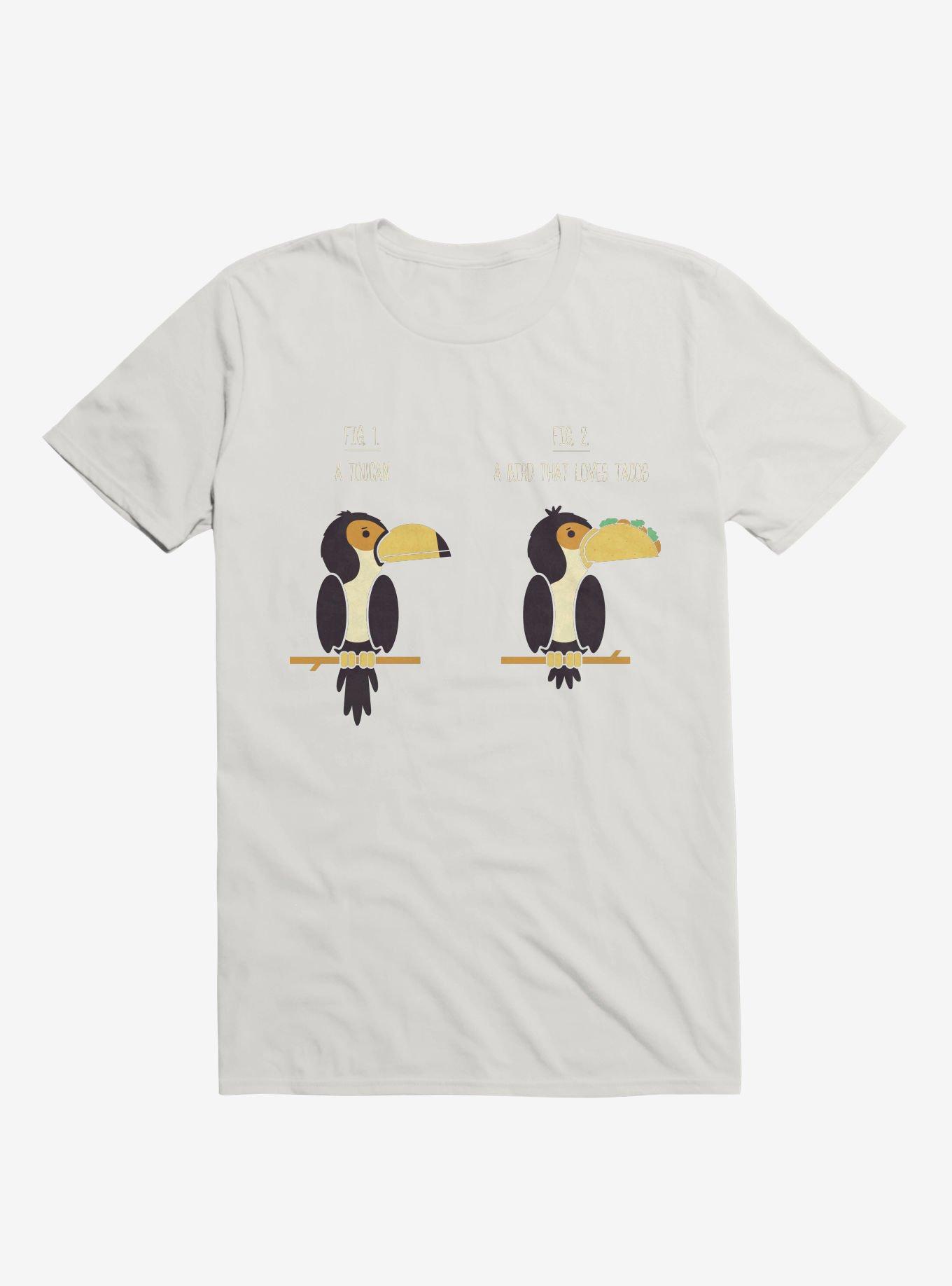 Know Your Birds A Toucan Or Bird With Taco White T-Shirt, , hi-res