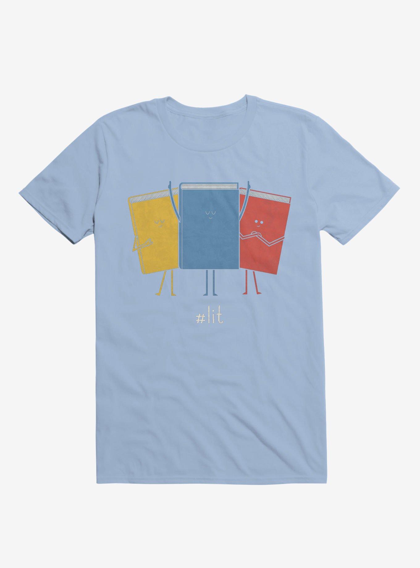 #Lit Books Light Blue T-Shirt, , hi-res